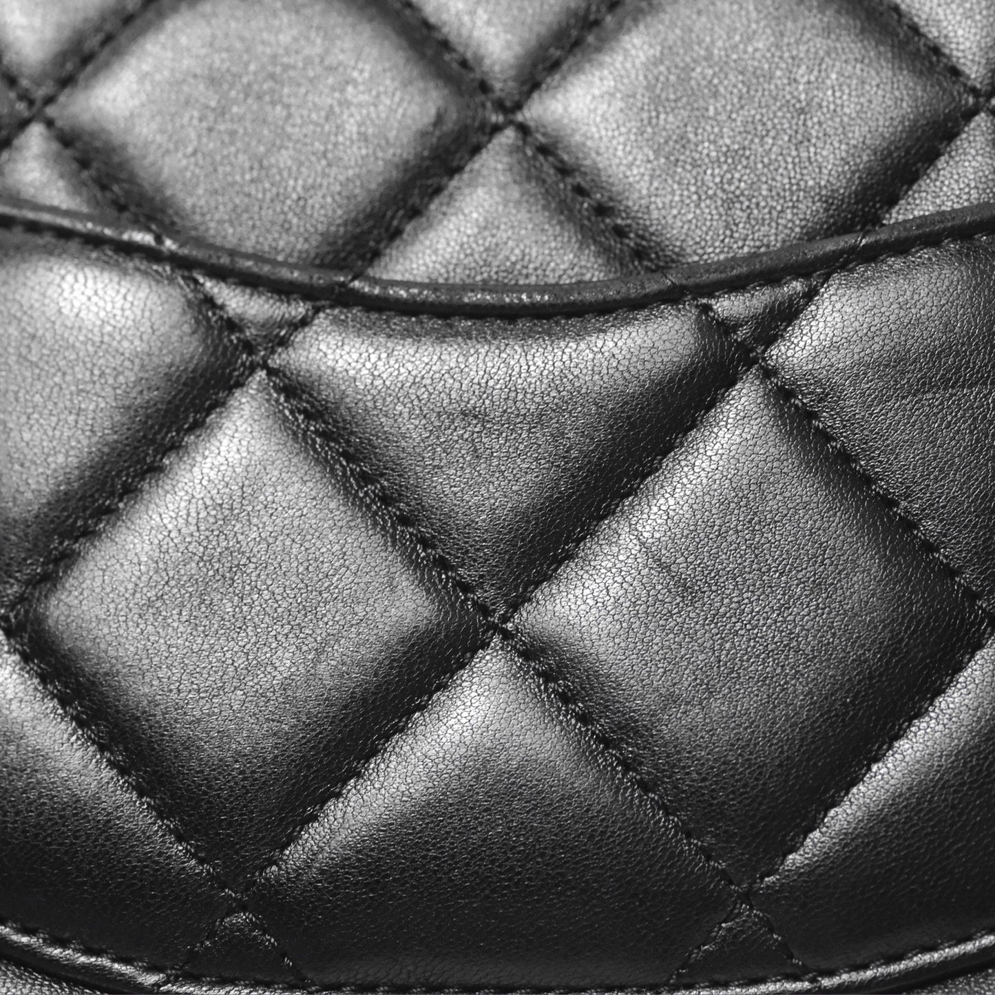 Chanel Logo Mini Square Flap Bag Black Lambskin Aged Gold Hardware 21B