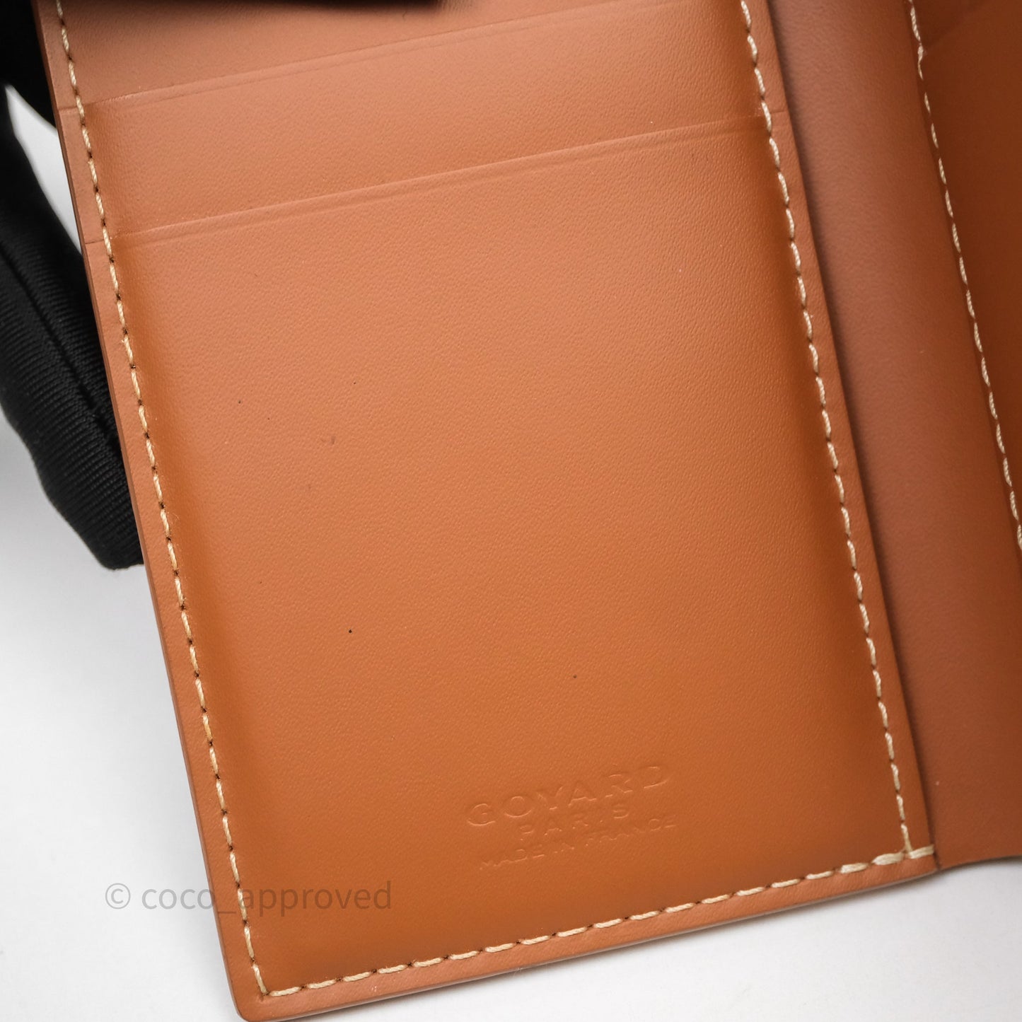 Goyard Saint Pierre Card Wallet Black/ Tan Goyardine
