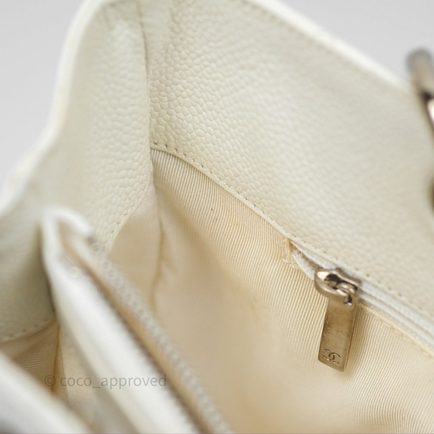 Chanel GST White Caviar Silver Hardware