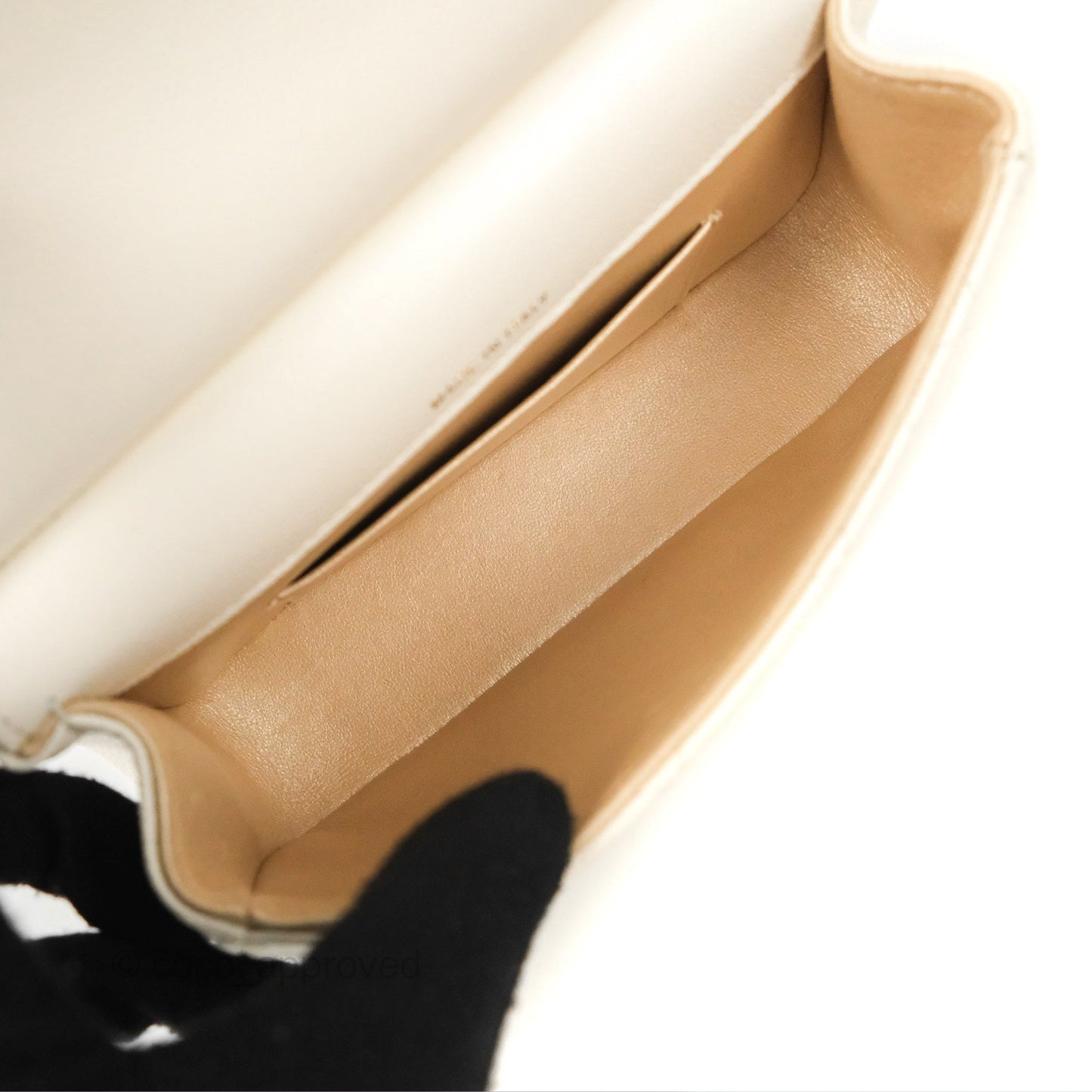 Chanel Clutch with Chain Ivory White Caviar Gold Hardware 22K