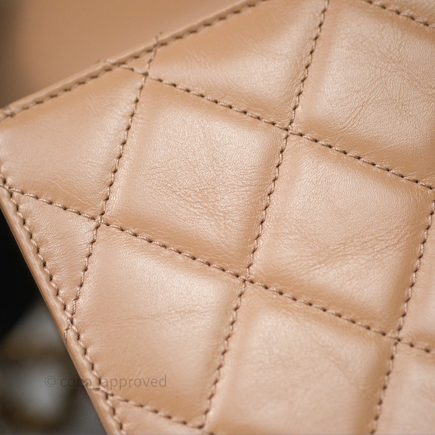 Chanel Quilted Mini Perfect Fit Adjustable Beige Calfskin Gold Hardware
