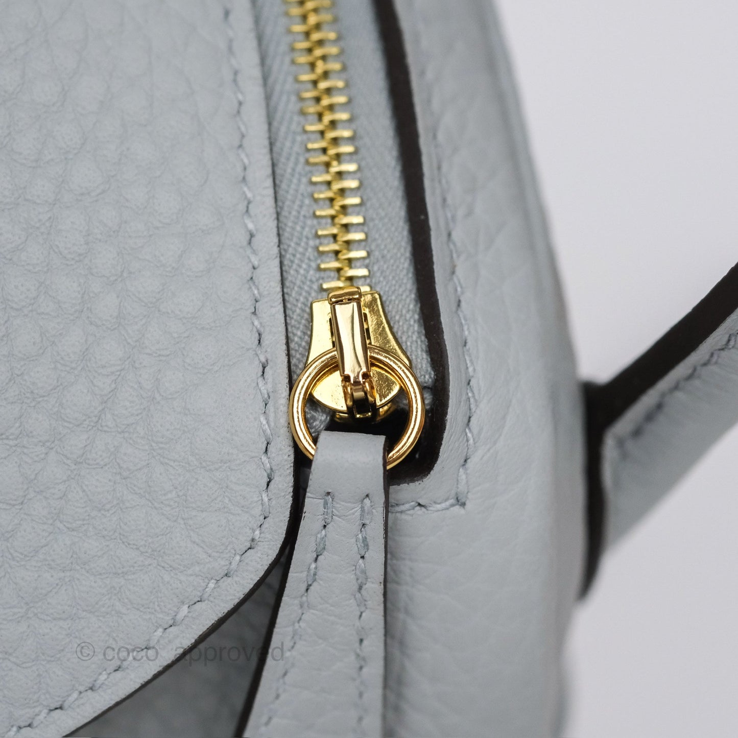 Hermès Mini Lindy 20 Blue Glacier 8U Clemence Gold Hardware