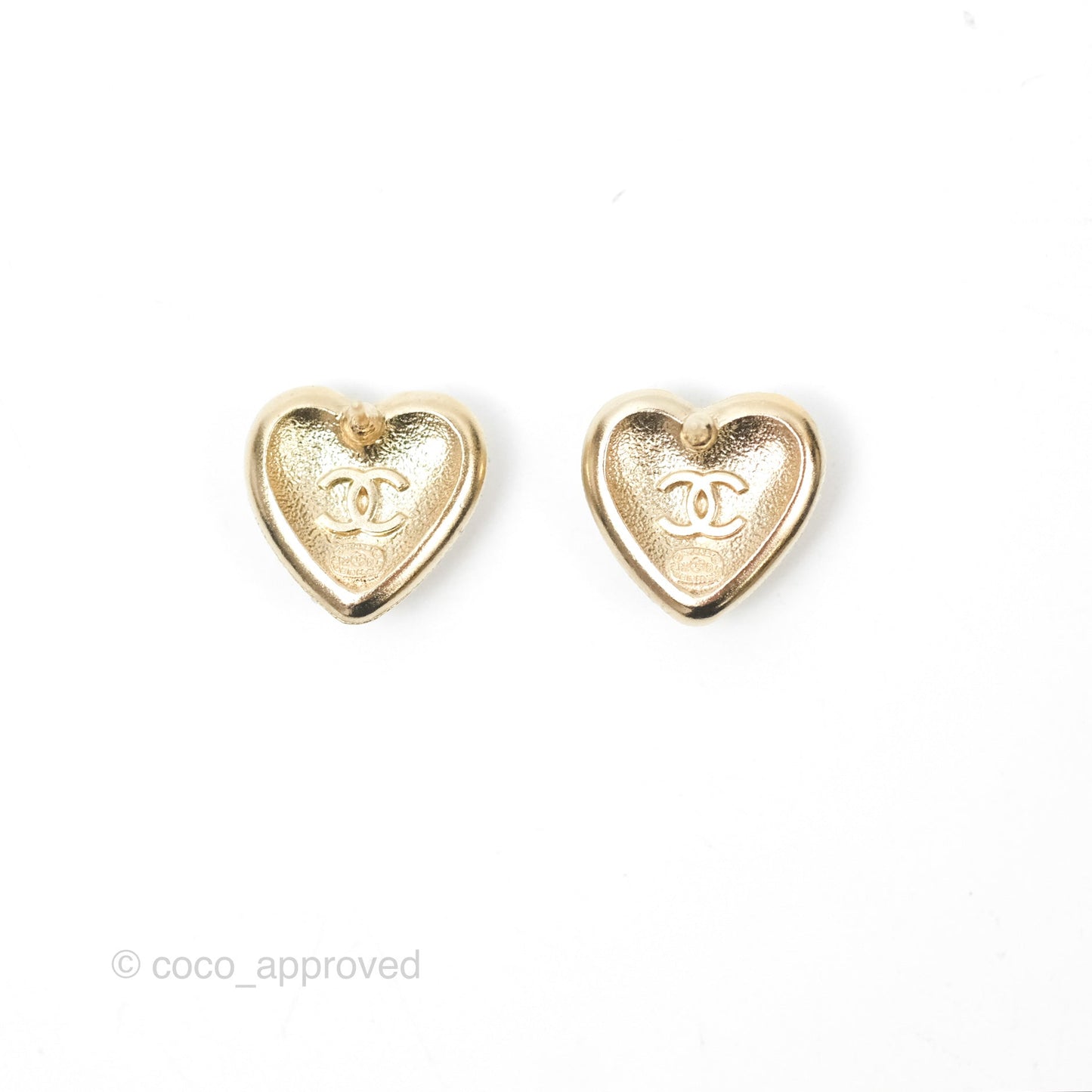Chanel CC Pearl Crystals Earrings Gold Tone 22B