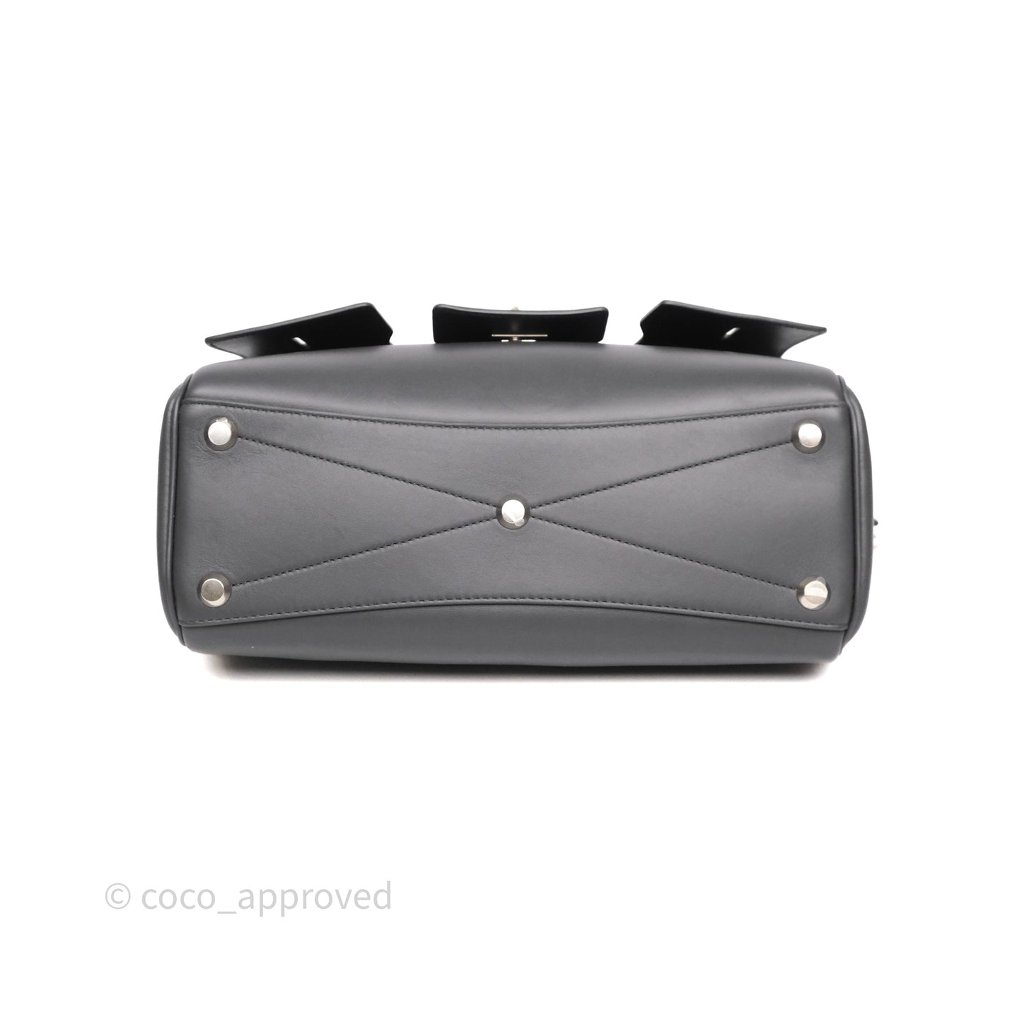 Balenciaga Small Bel Air Carry All Bag Grey Calfskin Silver Hardware