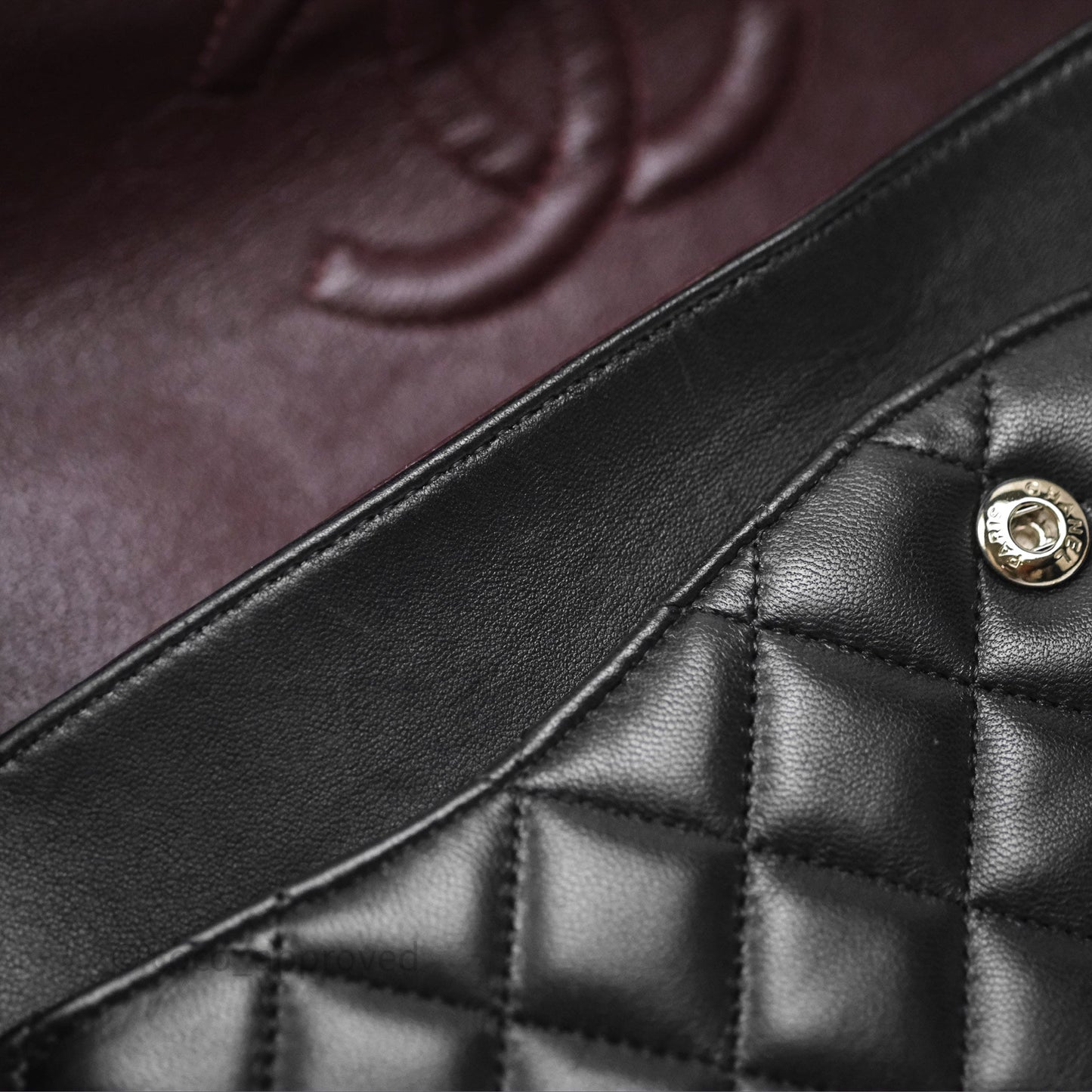 Chanel Classic M/L Medium Flap Quilted Black Lambskin Silver Hardware