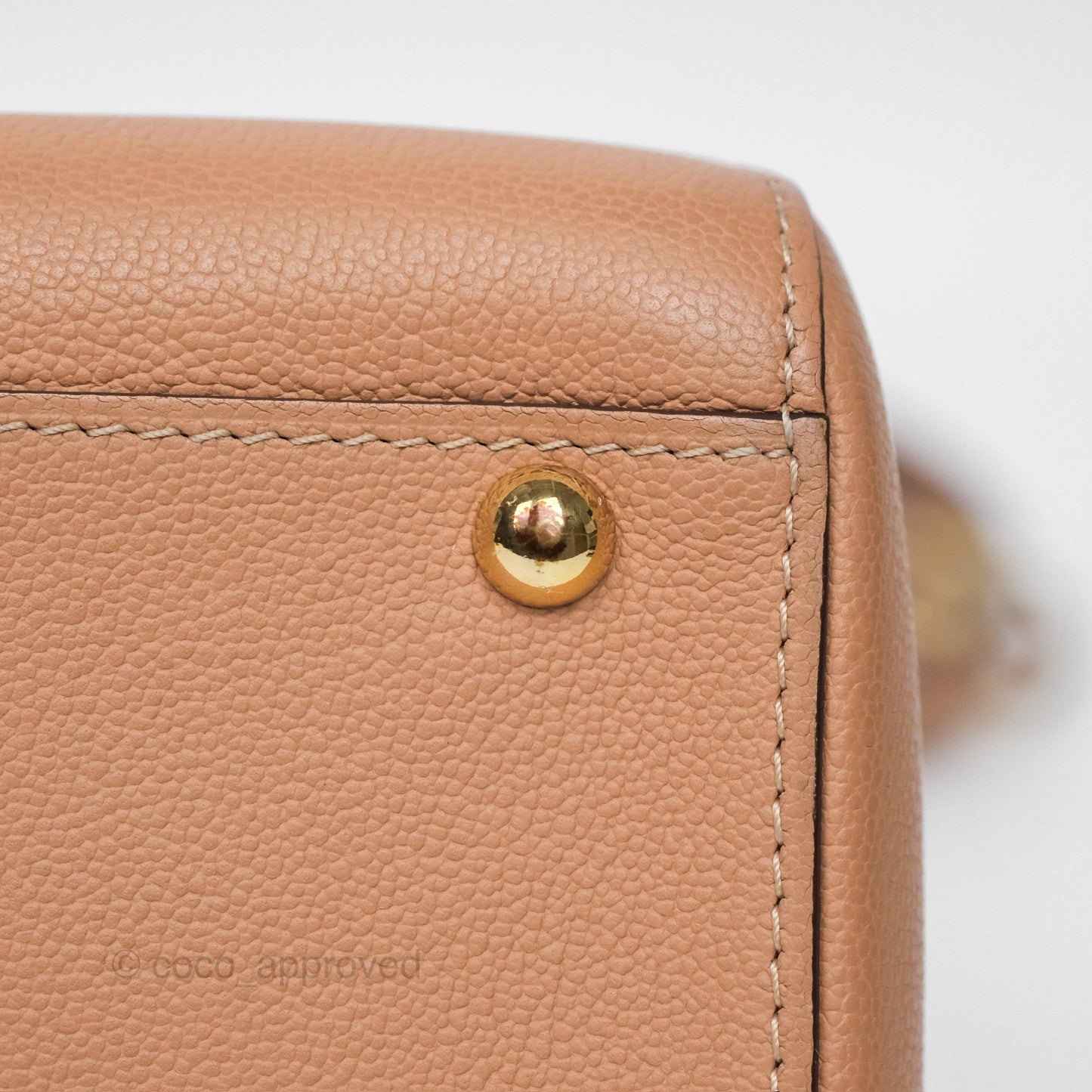 Delvaux Mini Brillant Bag Nude Grained Calfskin Gold Hardware