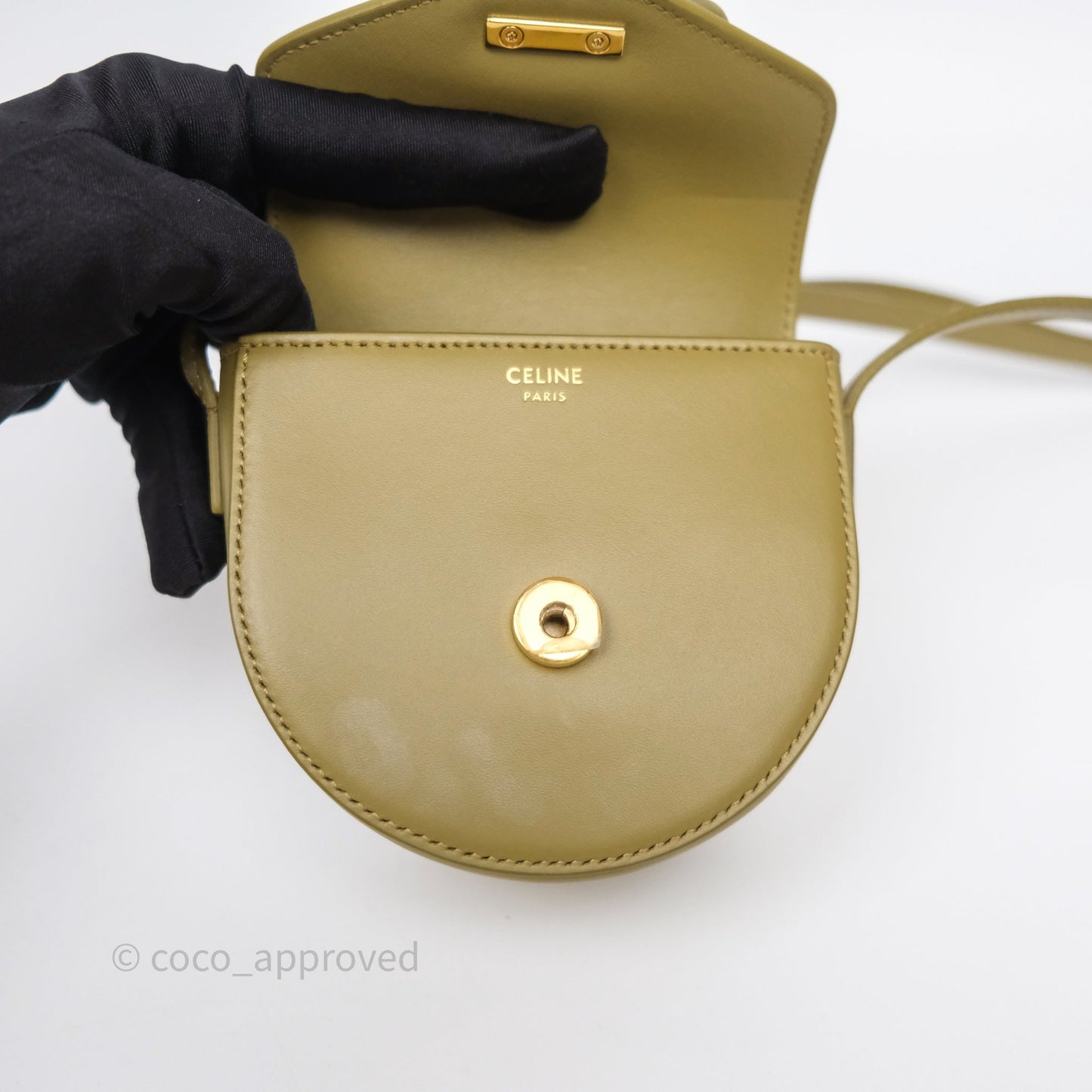 Celine Mini Besace Cuir Triomphe Green Calfskin