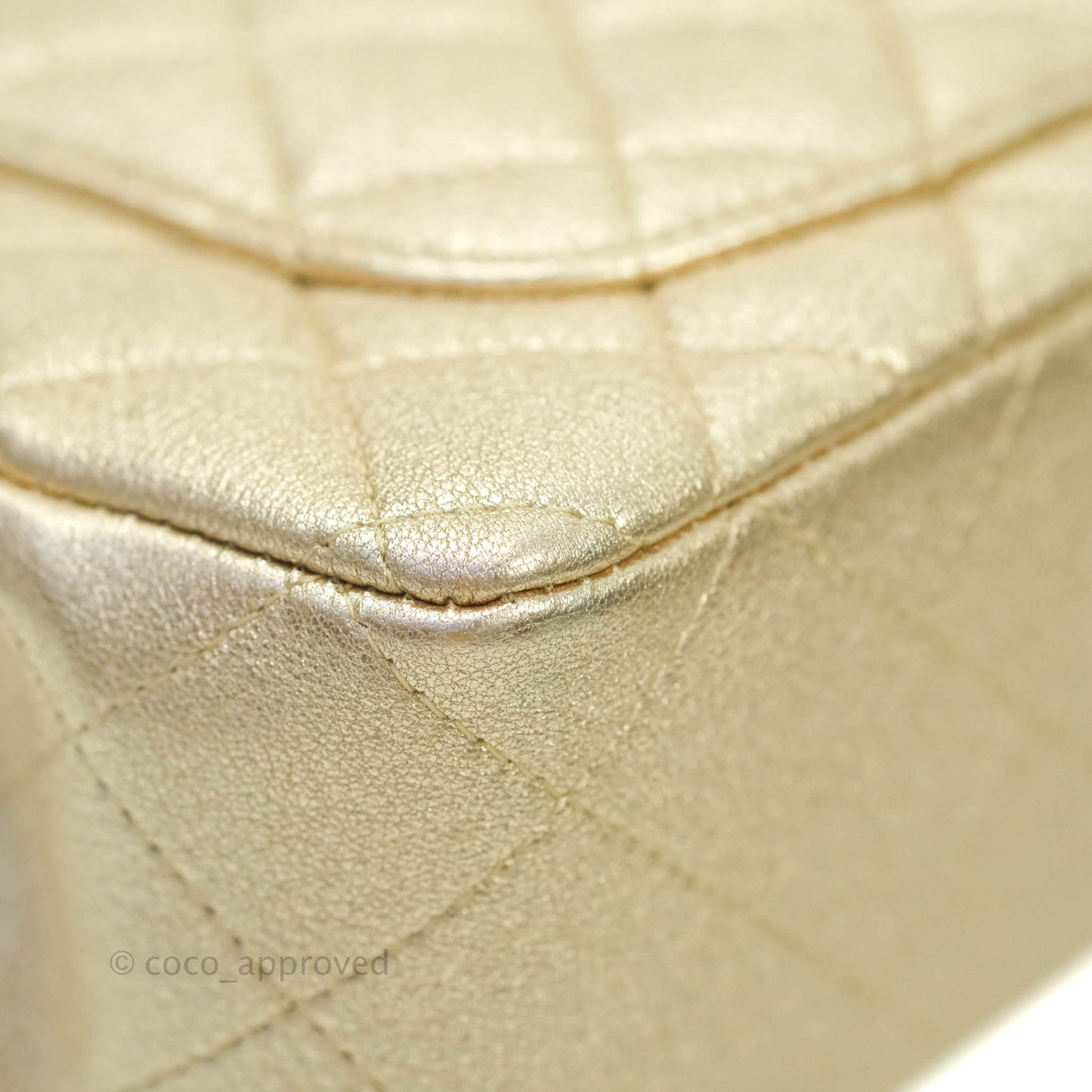 Chanel Classic Quilted Mini Rectangular Flap Iridescent Gold Lambskin Gold Hardware