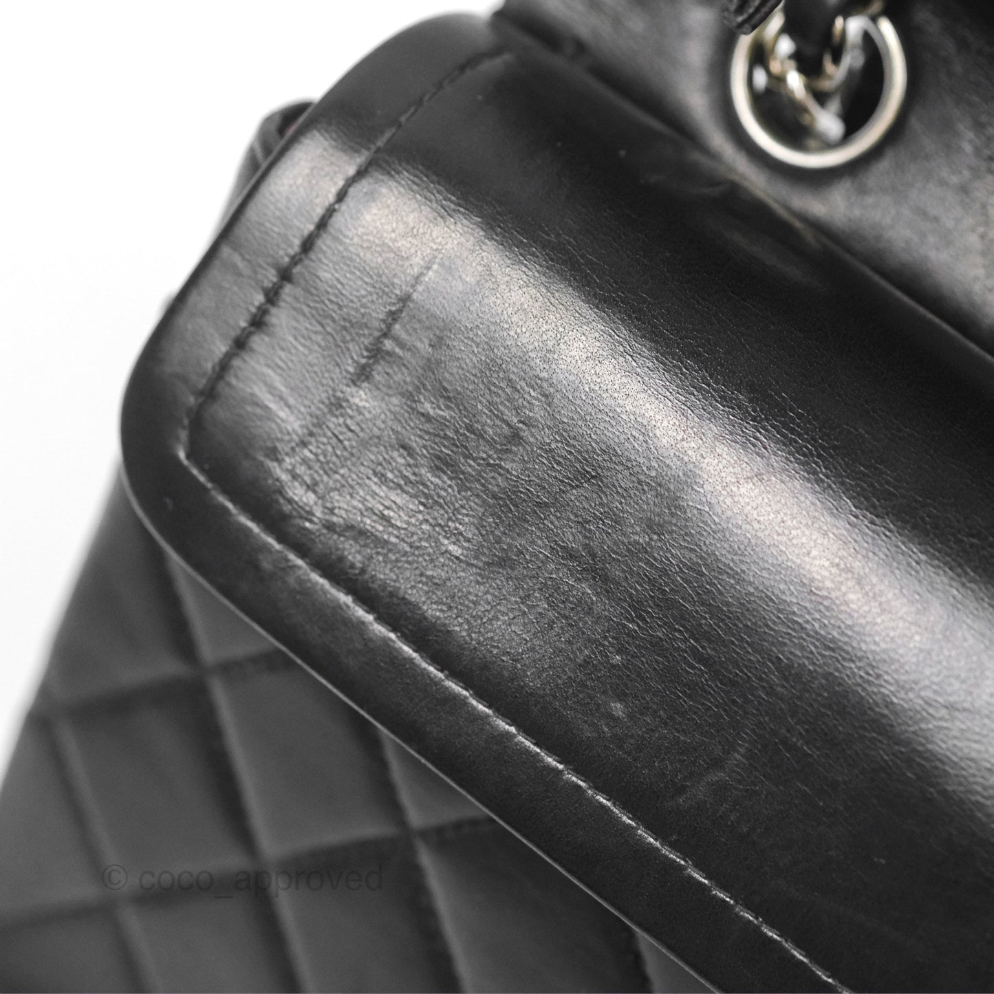 Chanel Vintage Small Classic Flap Black Lambskin Silver Hardware