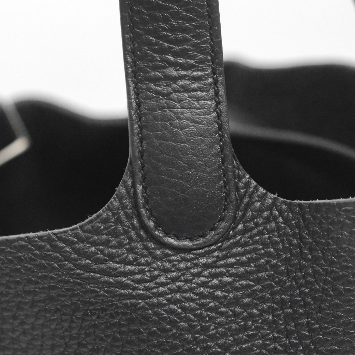 Hermès Picotin 18 Black Noir 89 Clemence Palladium Hardware