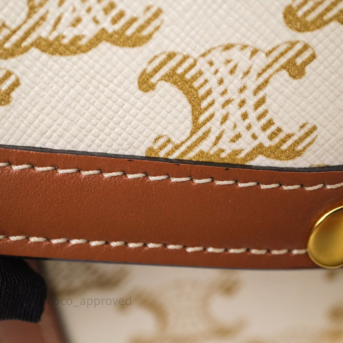 Celine Teen Triomphe Bag Triomphe Canvas Tan Calfskin
