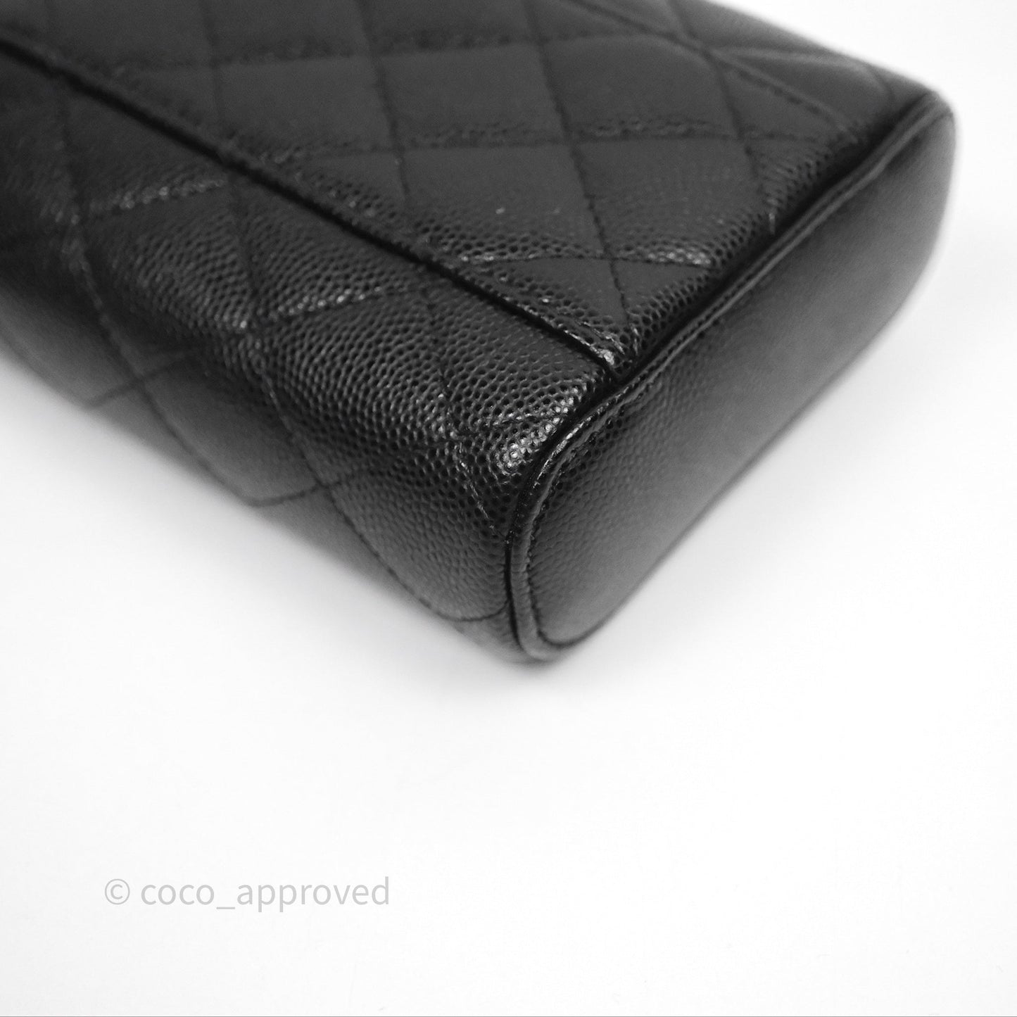 Chanel Classic Mini Vanity With Chain Black Caviar Gold Hardware