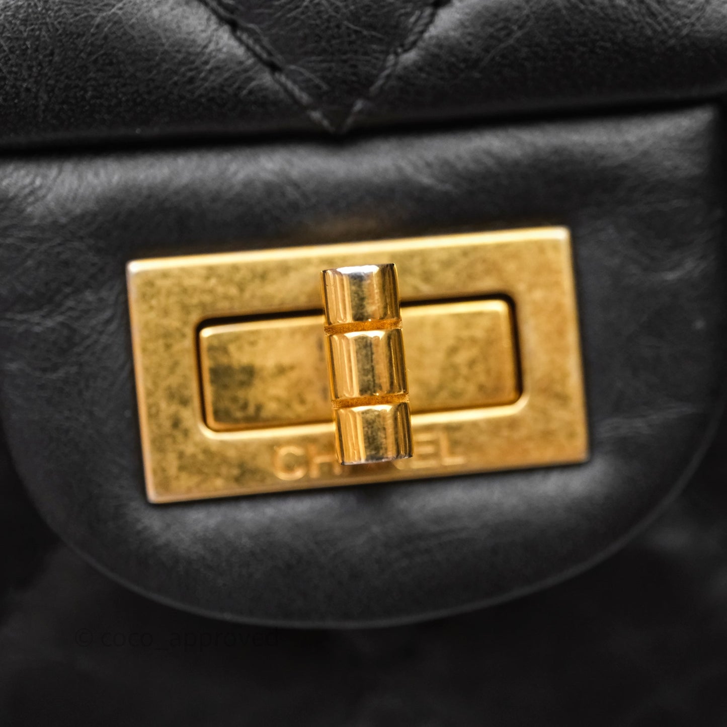 Chanel Quilted Reissue 226 Aged Calfskin Black Aged Gold Hardware