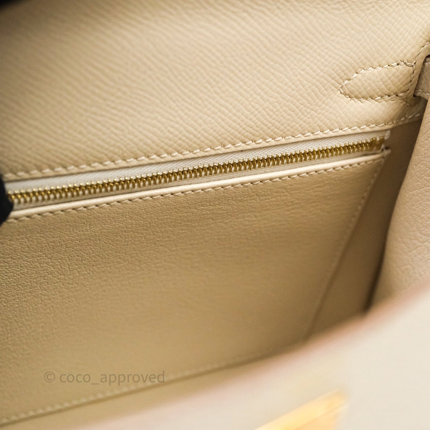 Hermes Kelly 25 Craie Epsom Gold Hardware