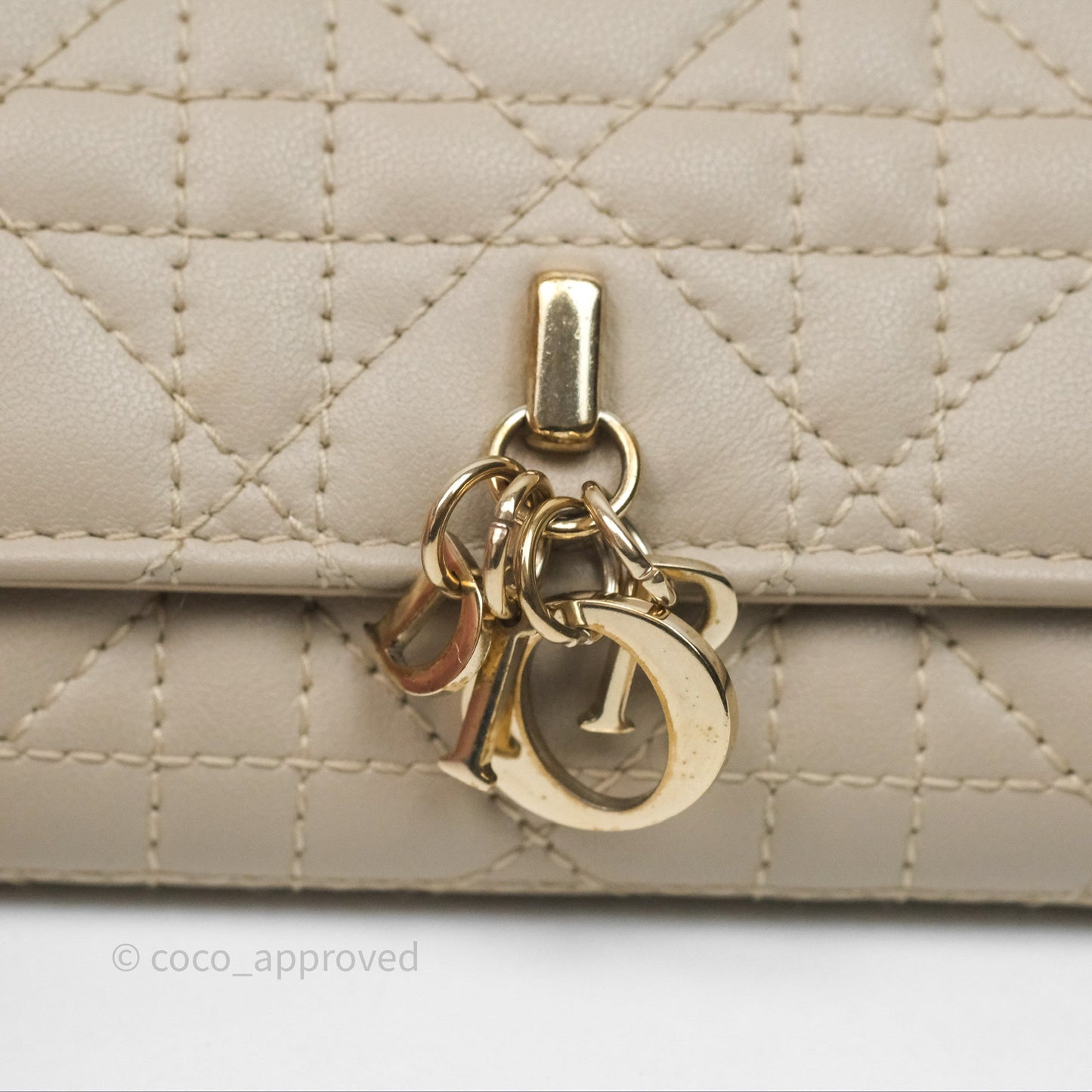 Christian Dior My Dior Glycine Wallet Powder Beige Cannage Lambskin