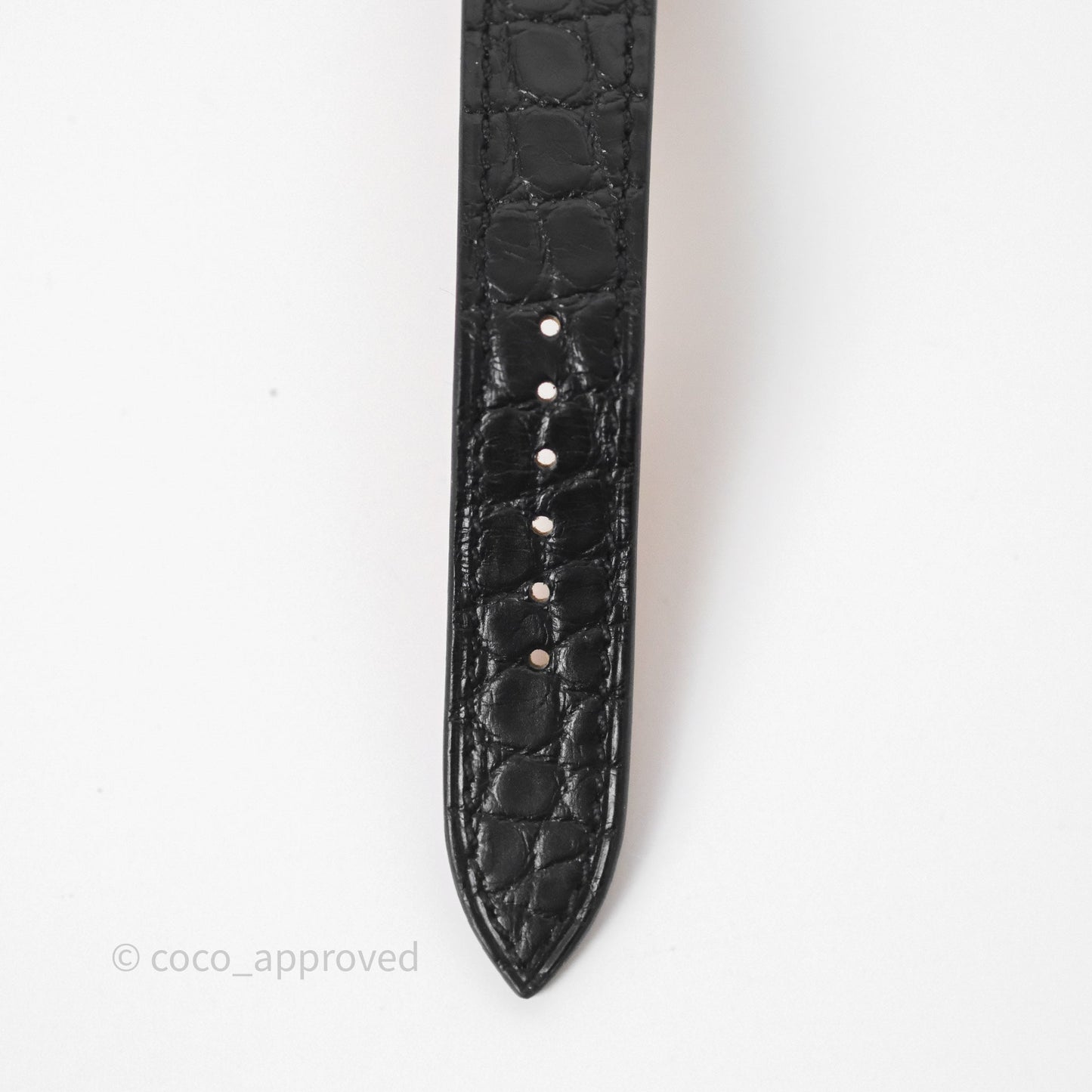 Hermes Heure H Double Jeu Watch Small Model 25mm Black Croc Strap