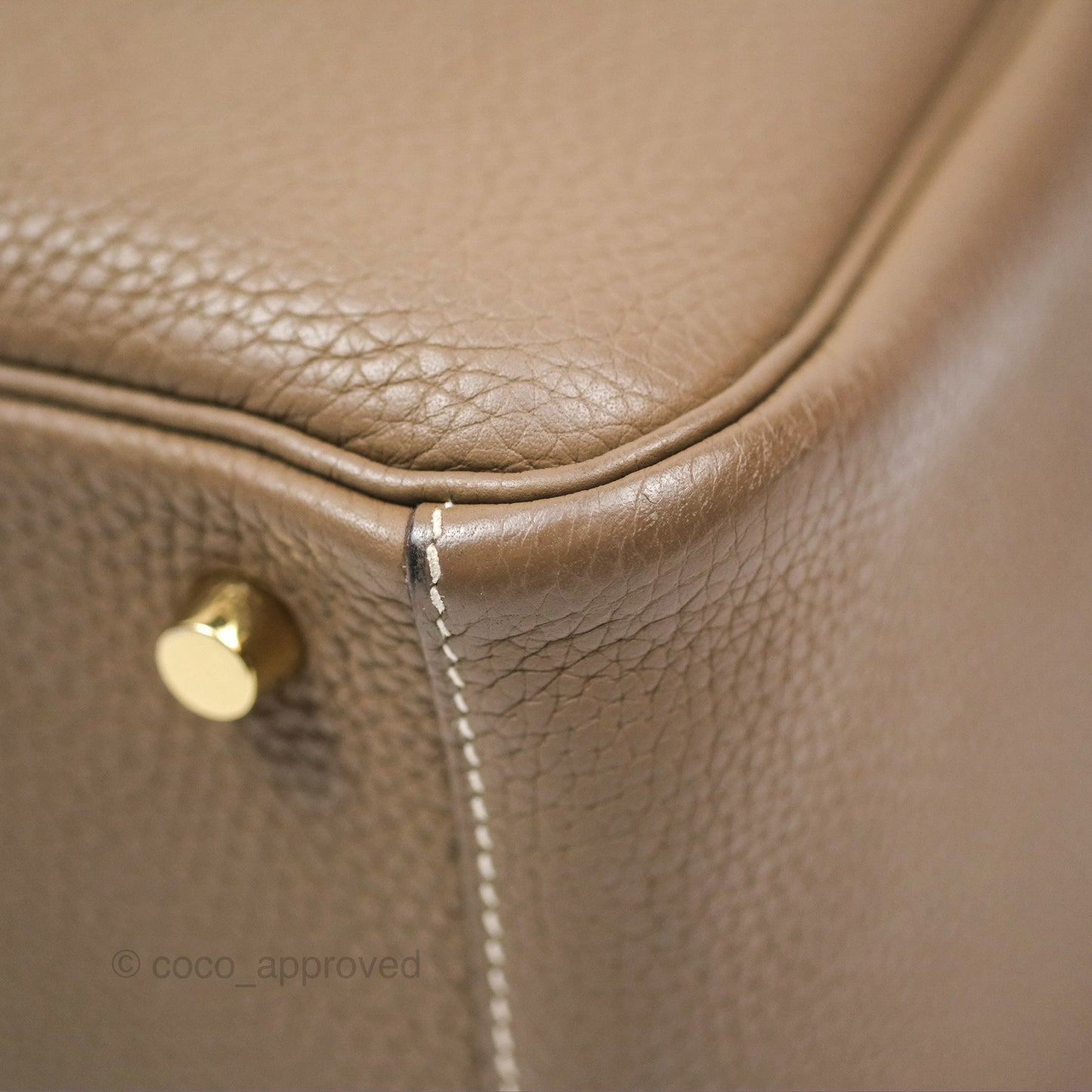 Hermès Lindy 26 Etoupe 18 Taurillion Clemence Gold Hardware