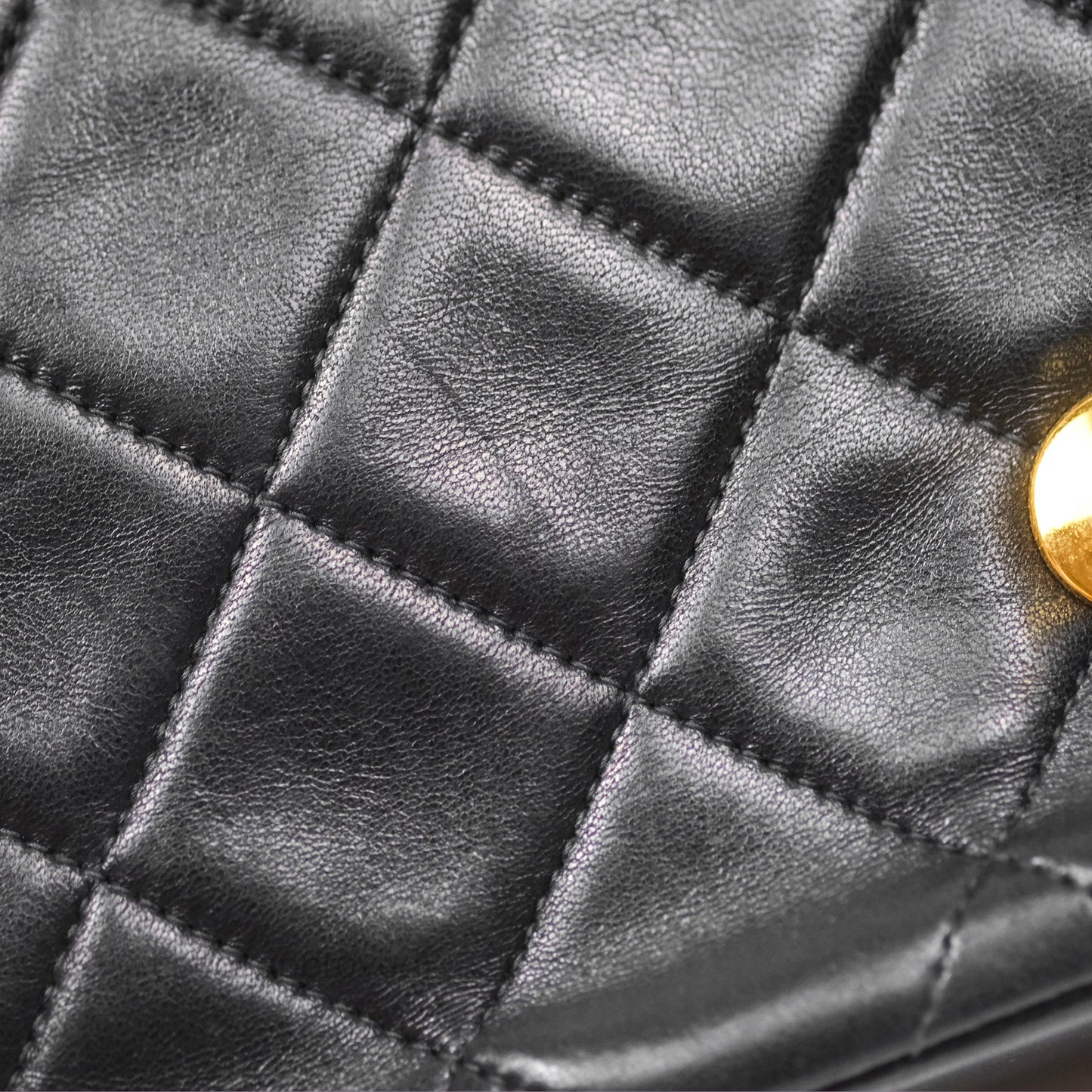 Chanel Vintage Medium Classic Diana Flap Bag Black Lambskin 24K Gold Hardware