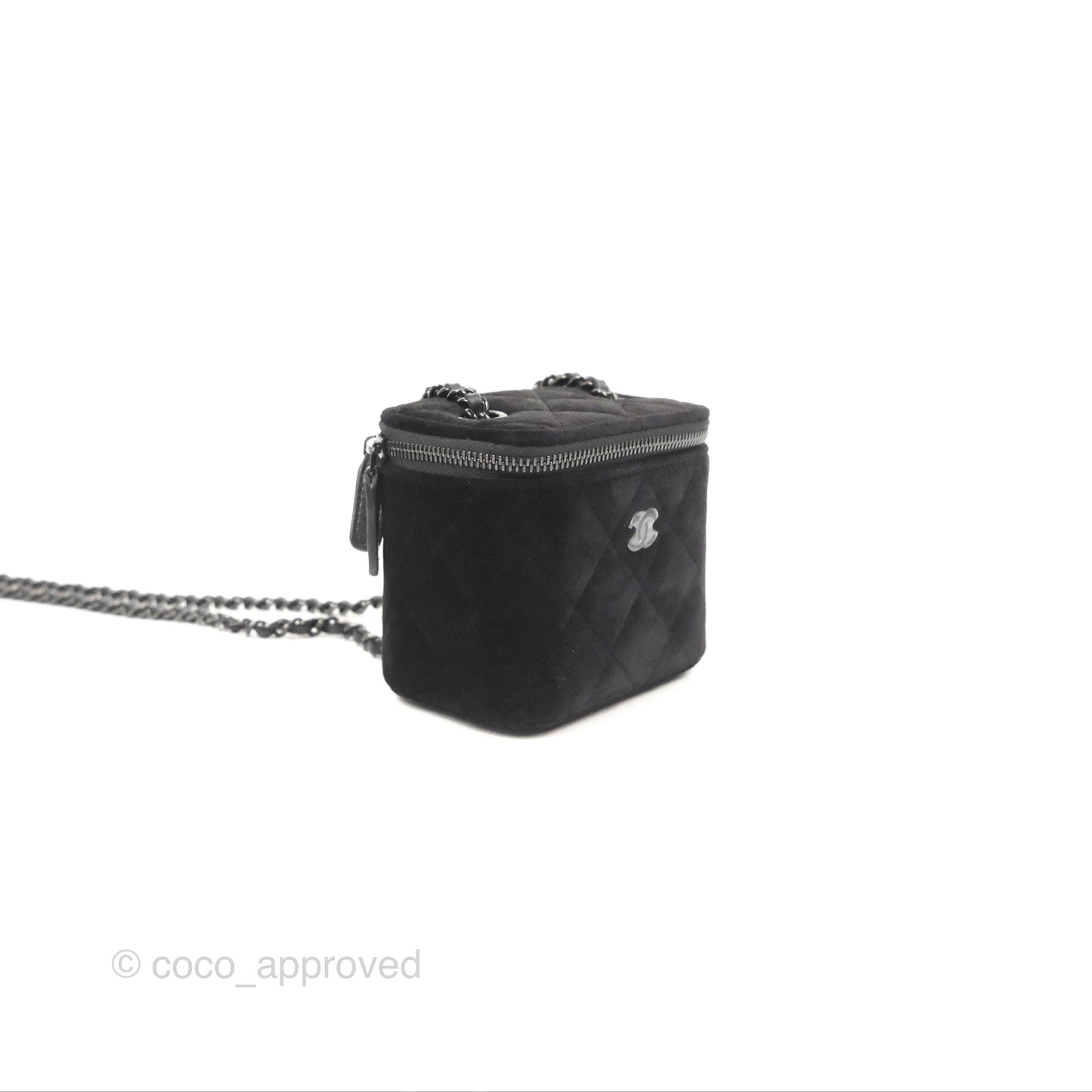 Chanel Mini Vanity with Classic Chain Black Velvet Black Hardware