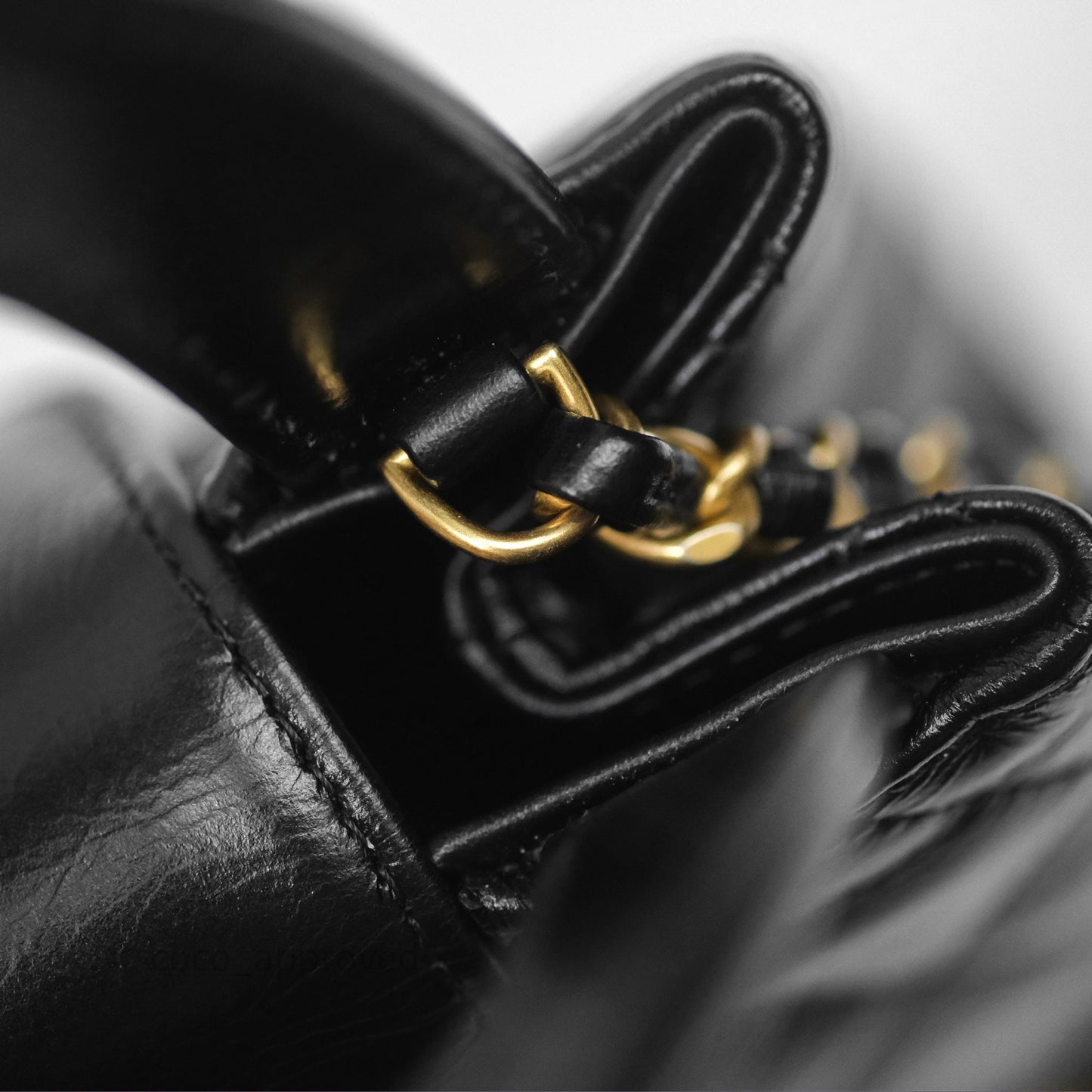 Chanel Kelly Bag Quilted Black Shiny Crumpled Calfskin Aged Gold Hardware