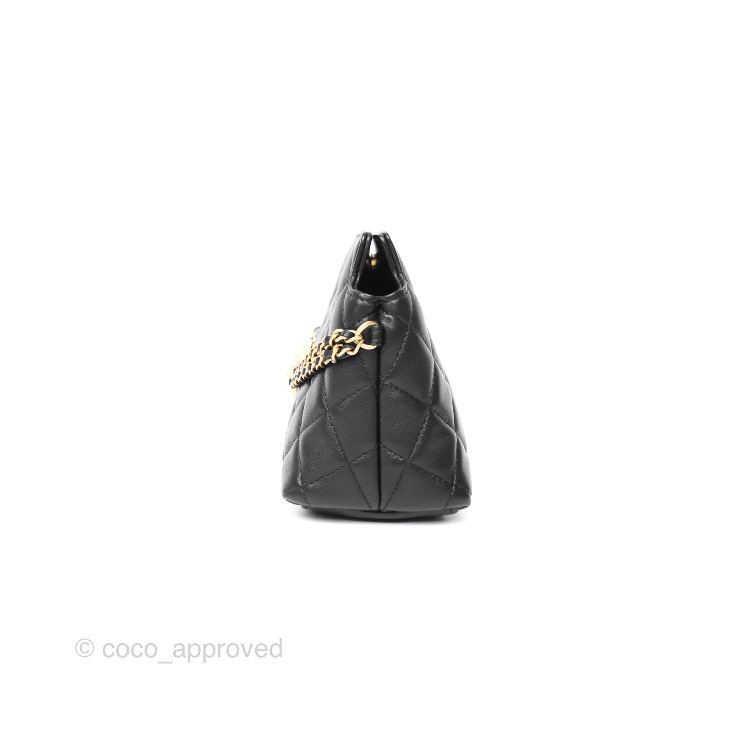 Chanel Clutch With Chain Black Lambskin Gold Hardware 23A