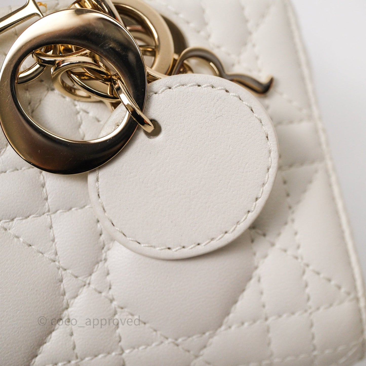 Christian Dior Micro Lady D-Joy Bag Latte Cannage Lambskin Gold Hardware
