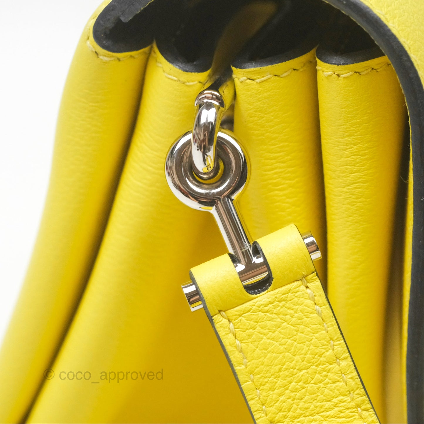Hermes Opli Bag Lime Yellow Novillo