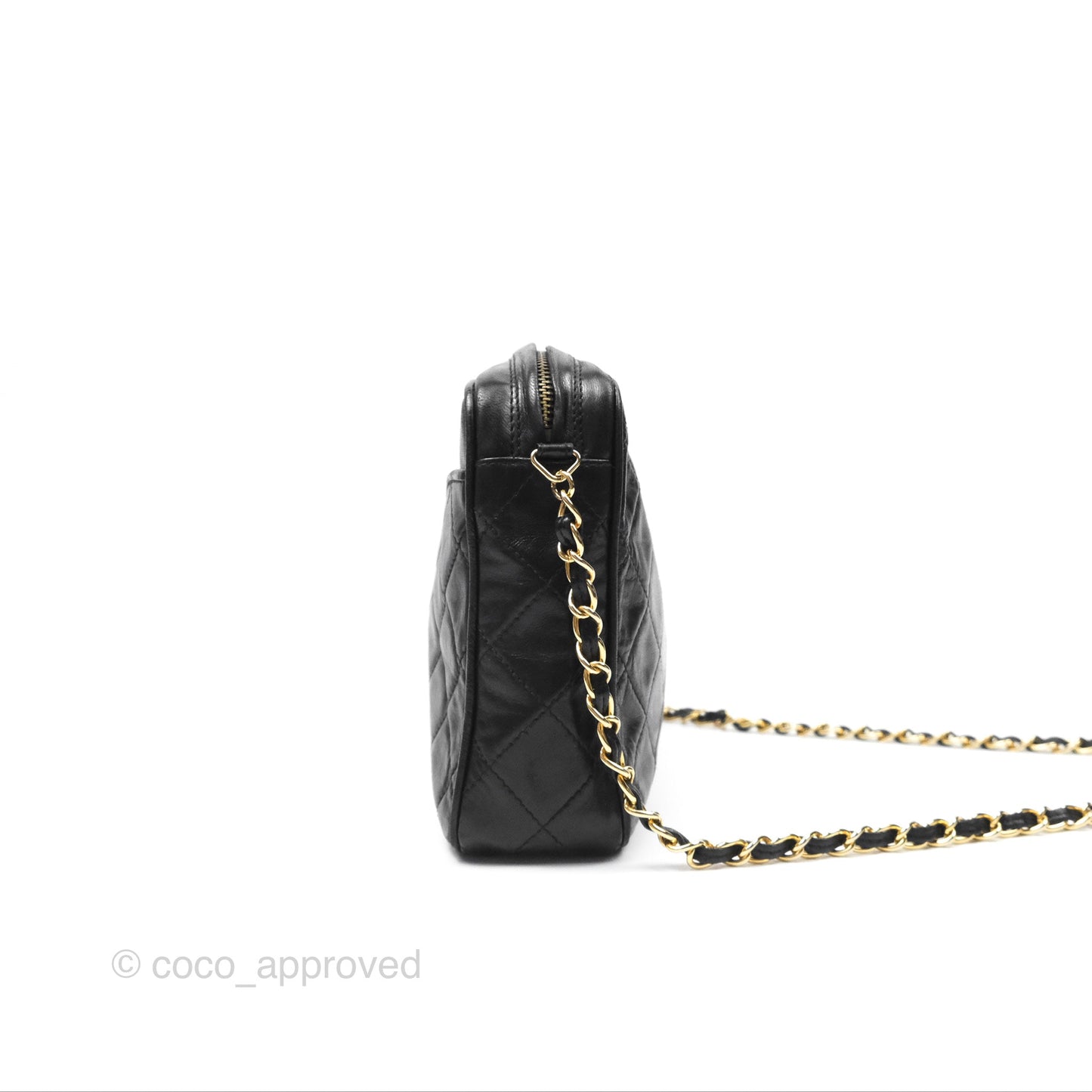 Chanel Vintage Camera Bag Black Lambskin Gold Hardware