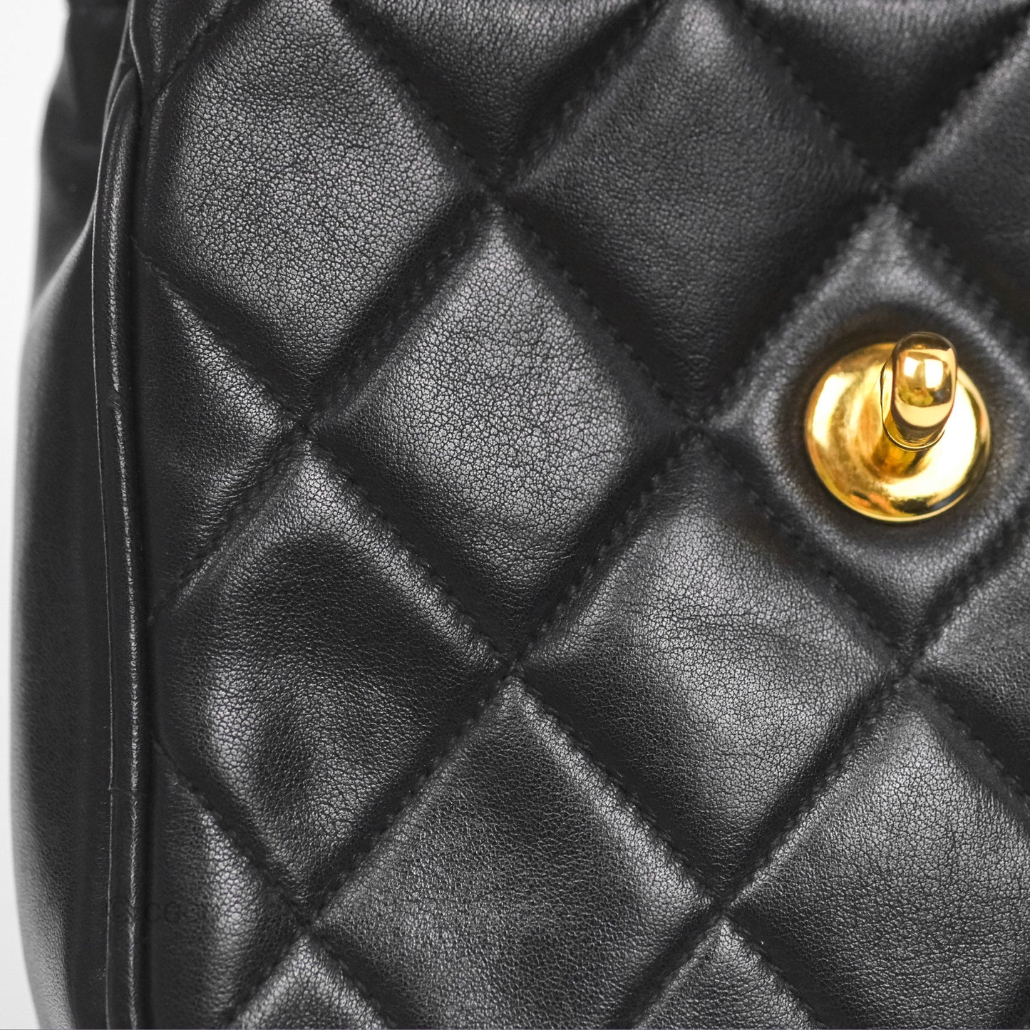 Chanel Vintage Belt Bag Quilted Black Lambskin 24K Gold Hardware