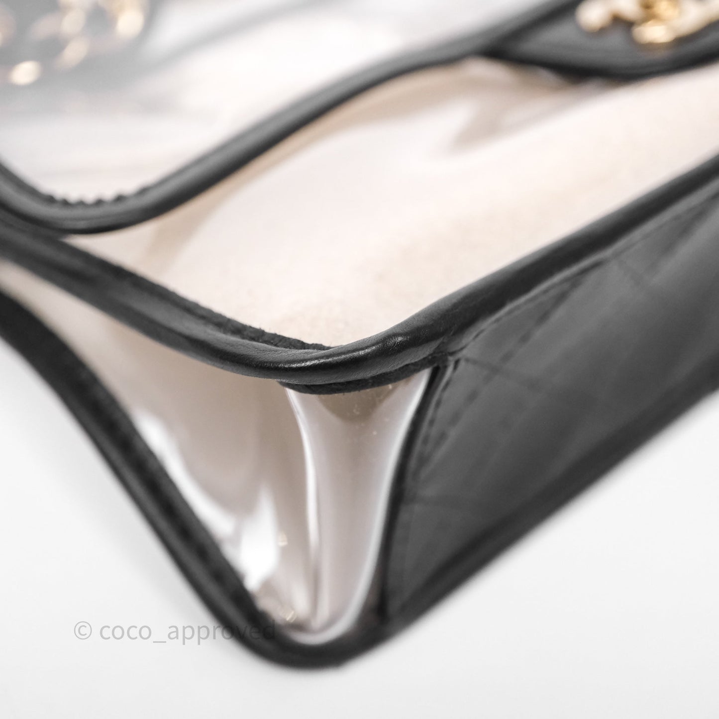 Chanel Medium Sand By The Sea PVC Flap Black Lambskin Gold Hardware