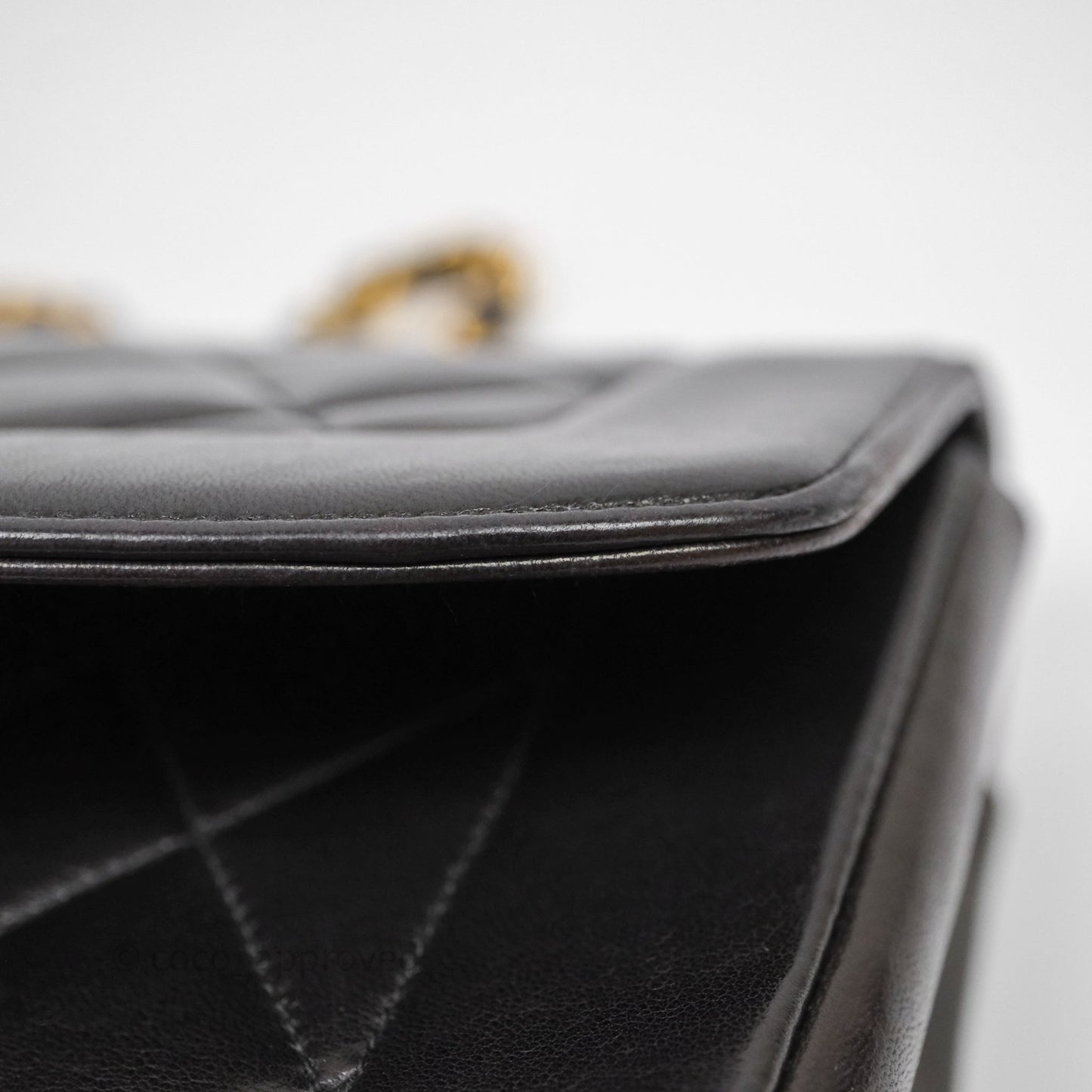 Chanel Vintage Small Quilted Classic Diana Flap Bag Black Lambskin 24K Gold Hardware