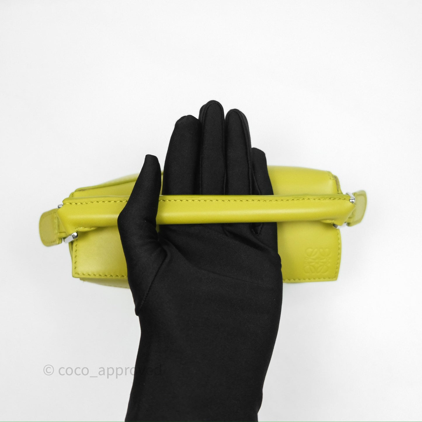 Loewe Mini Puzzle Edge Bag in Lime Smooth Calfskin