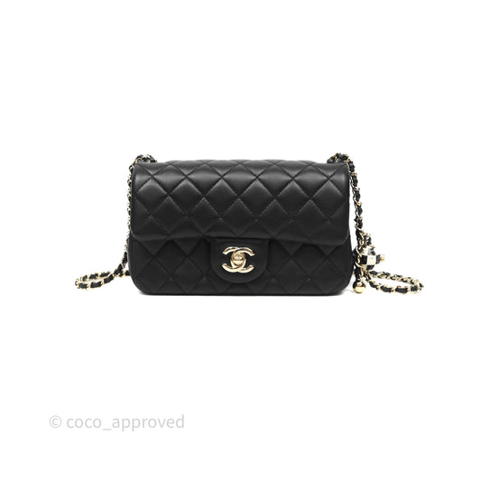 Chanel Ball Crush Mini Rectangular Black Lambskin Gold Hardware