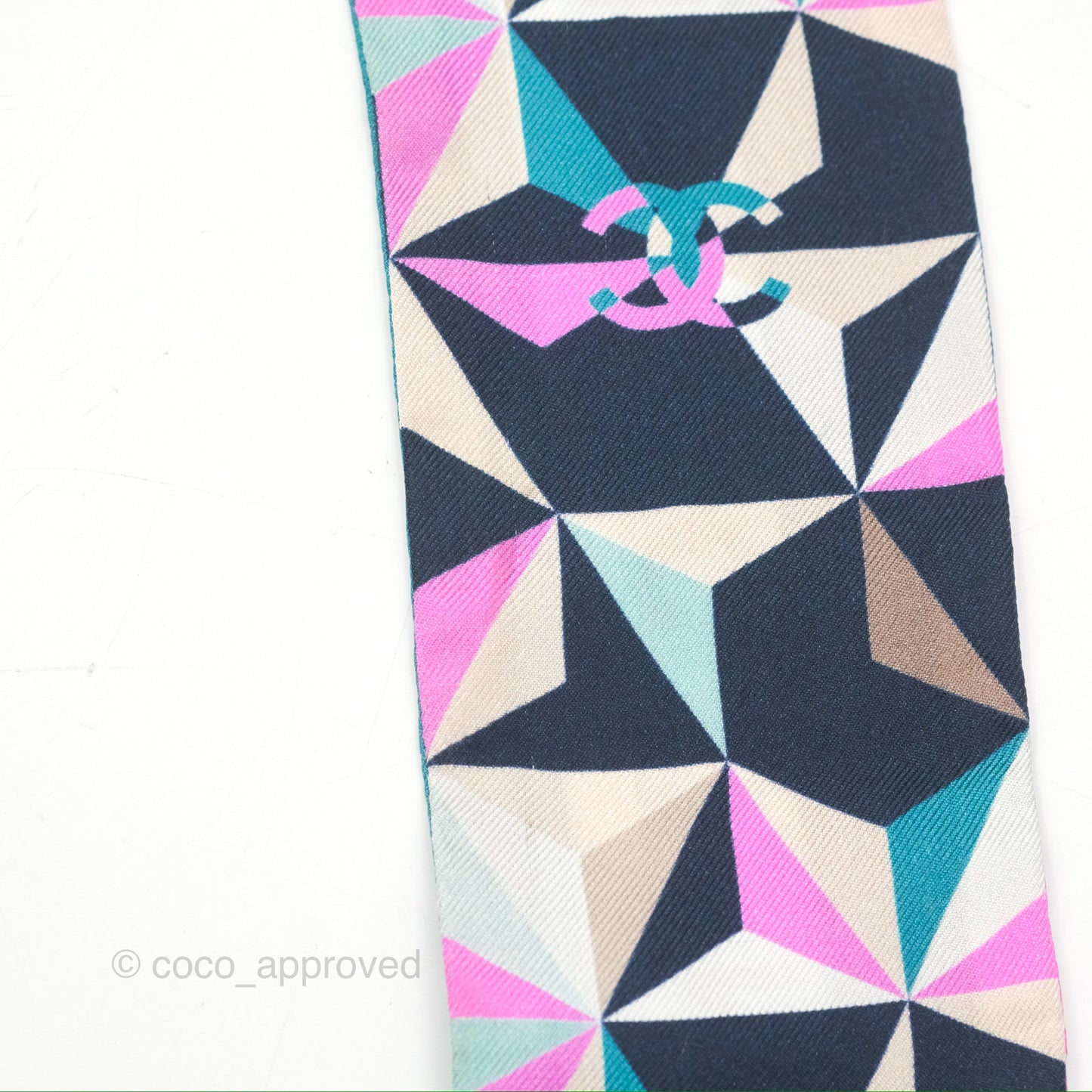 Chanel Silk Twilly Navy Purple Teal