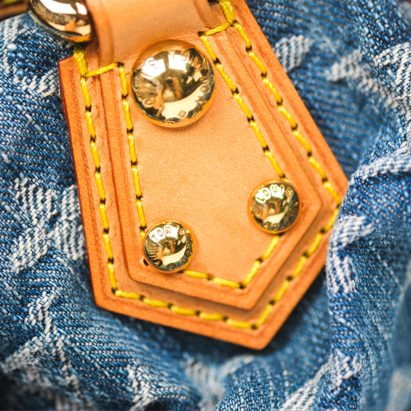 Louis Vuitton Vintage Pleaty Denim Monogram Gold Hardware