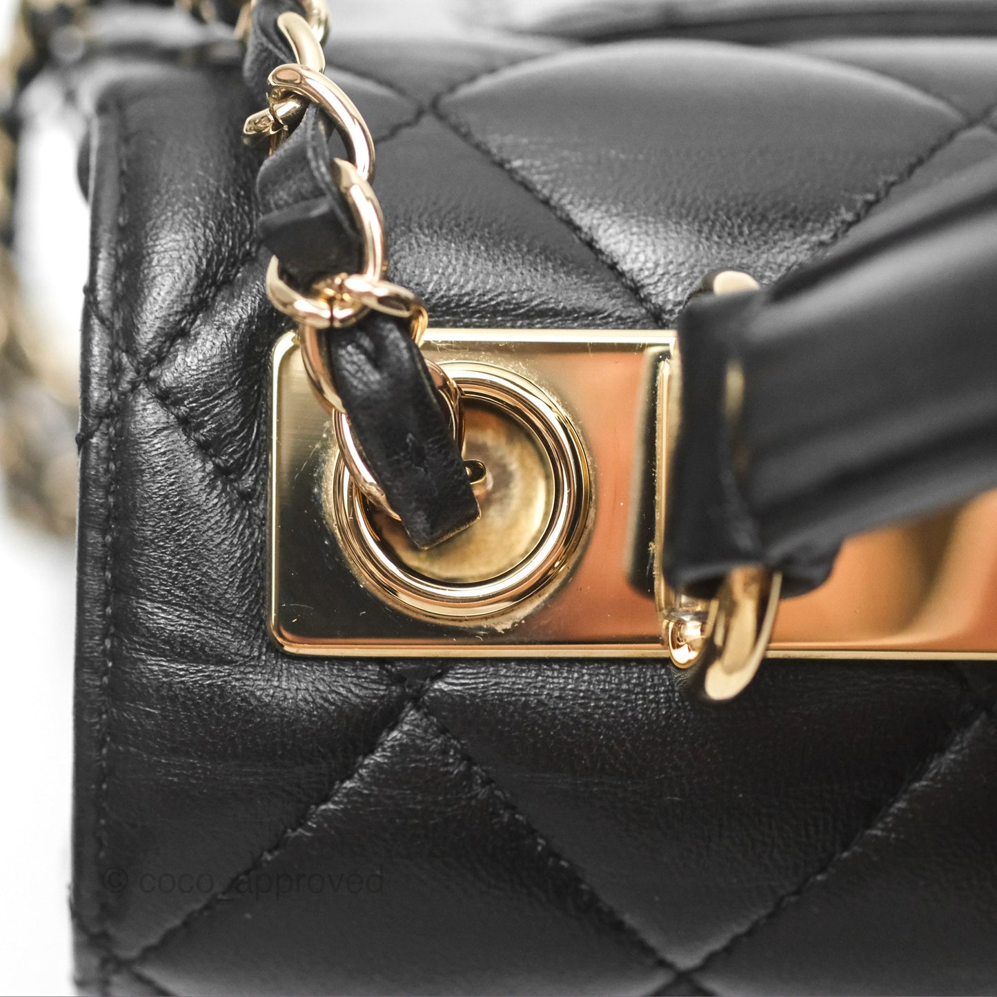 Chanel Small Trendy CC Black Lambskin Gold Hardware