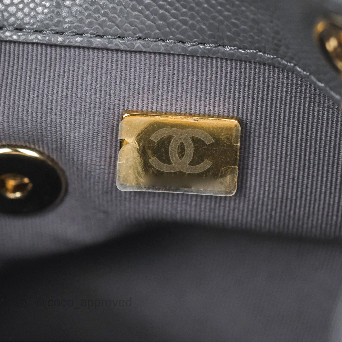 Chanel Duma Backpack Medium Grey Caviar Gold Hardware