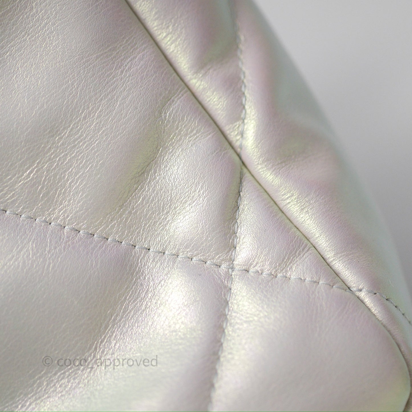 Chanel 19 Small Iridescent White Mixed Hardware