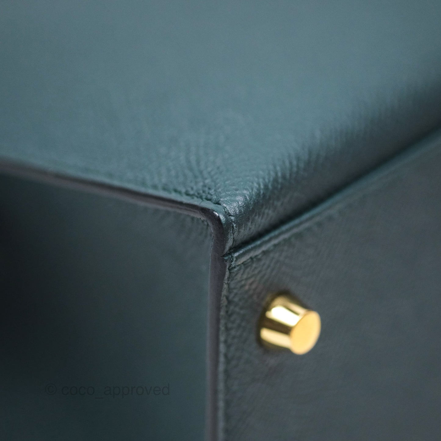 Hermès Kelly II 28 Sellier Vert Cypress 6O Veau Epsom Gold Hardware