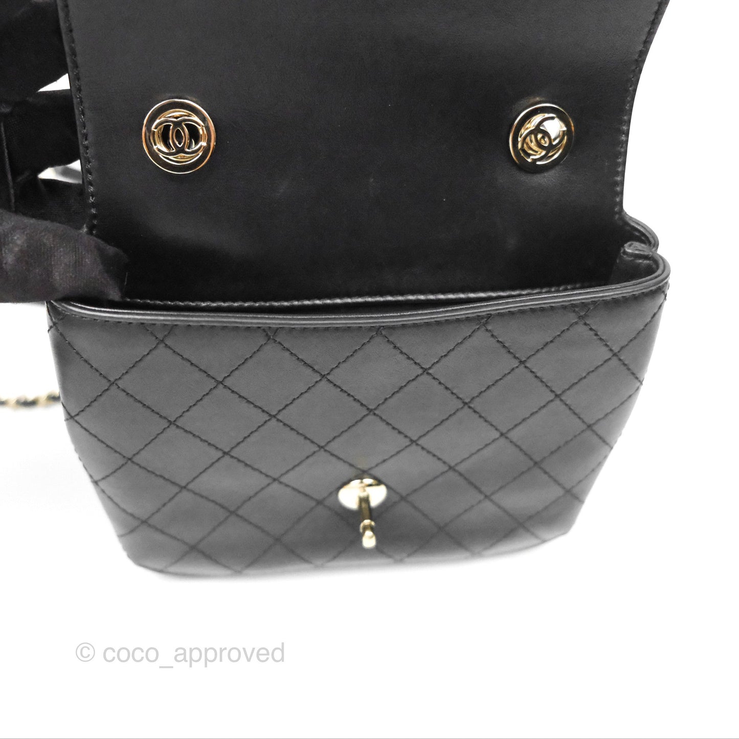Chanel Calfskin Stitched Small Flap Bag Black