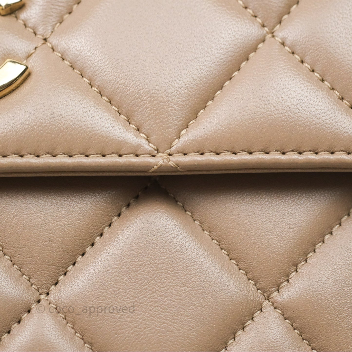 Chanel Small Trendy CC Beige Lambskin Gold Hardware