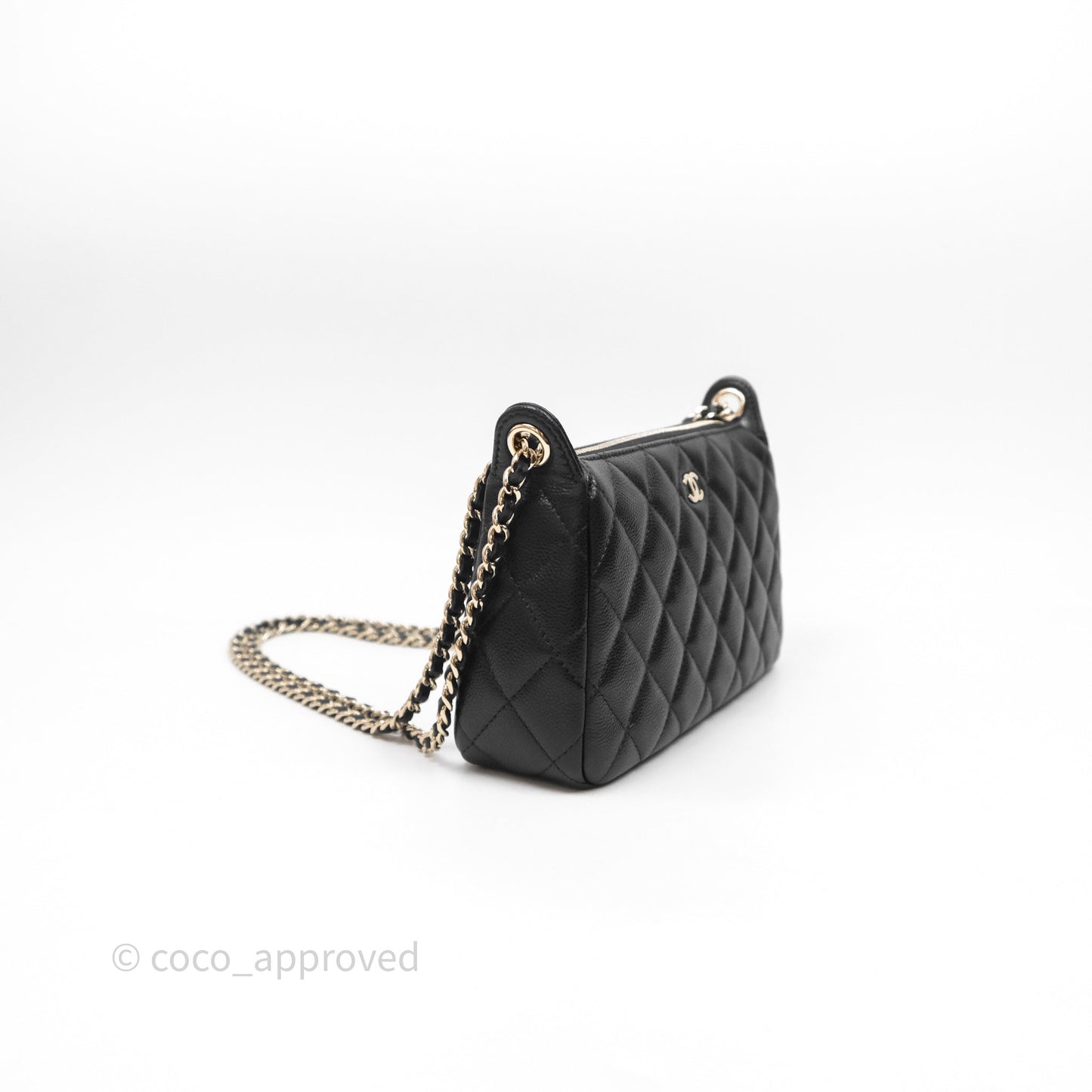 Chanel Clutch on Chain Black Caviar Gold Hardware