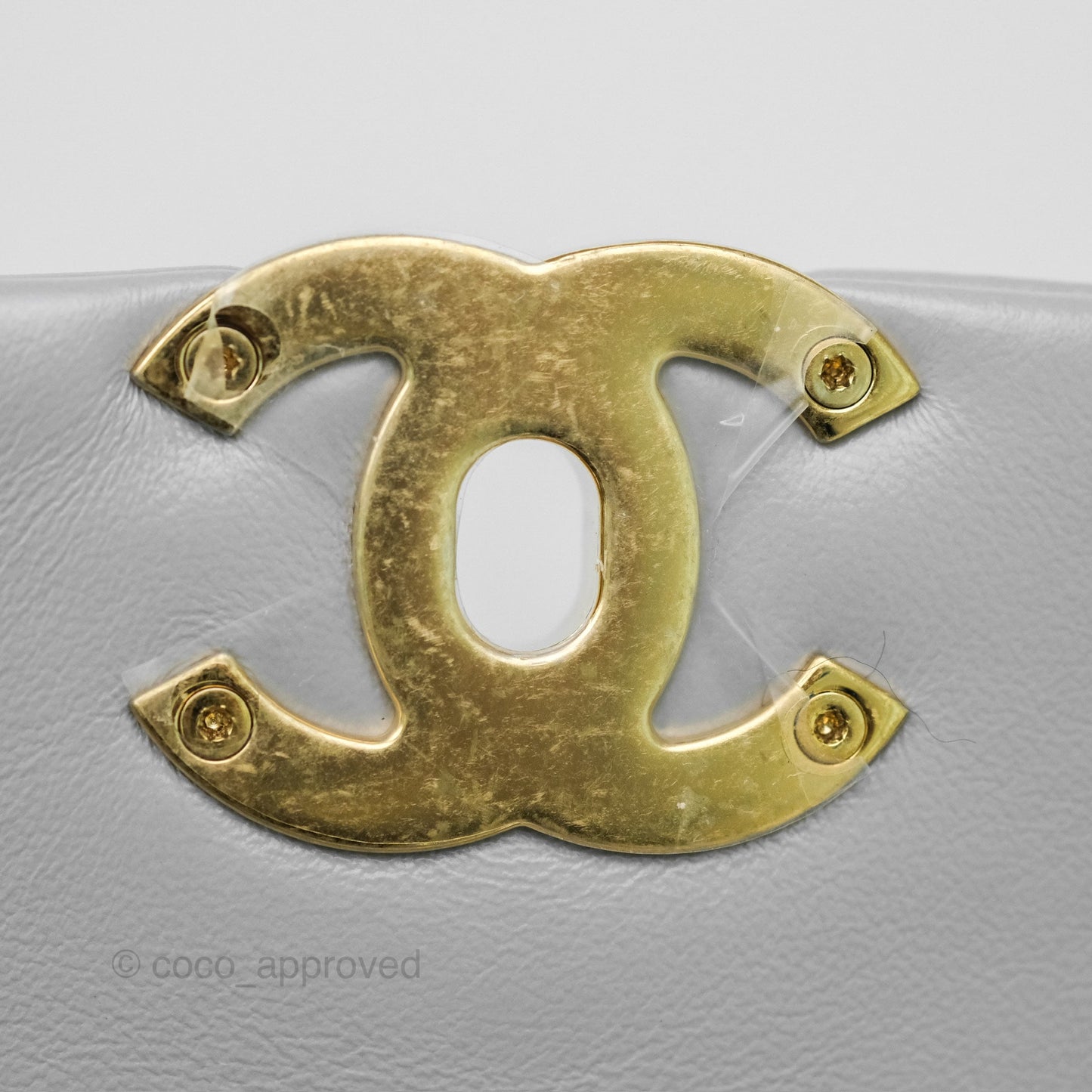 Chanel Medium Color Match Flap Grey Lambskin Aged Gold Hardware 22A