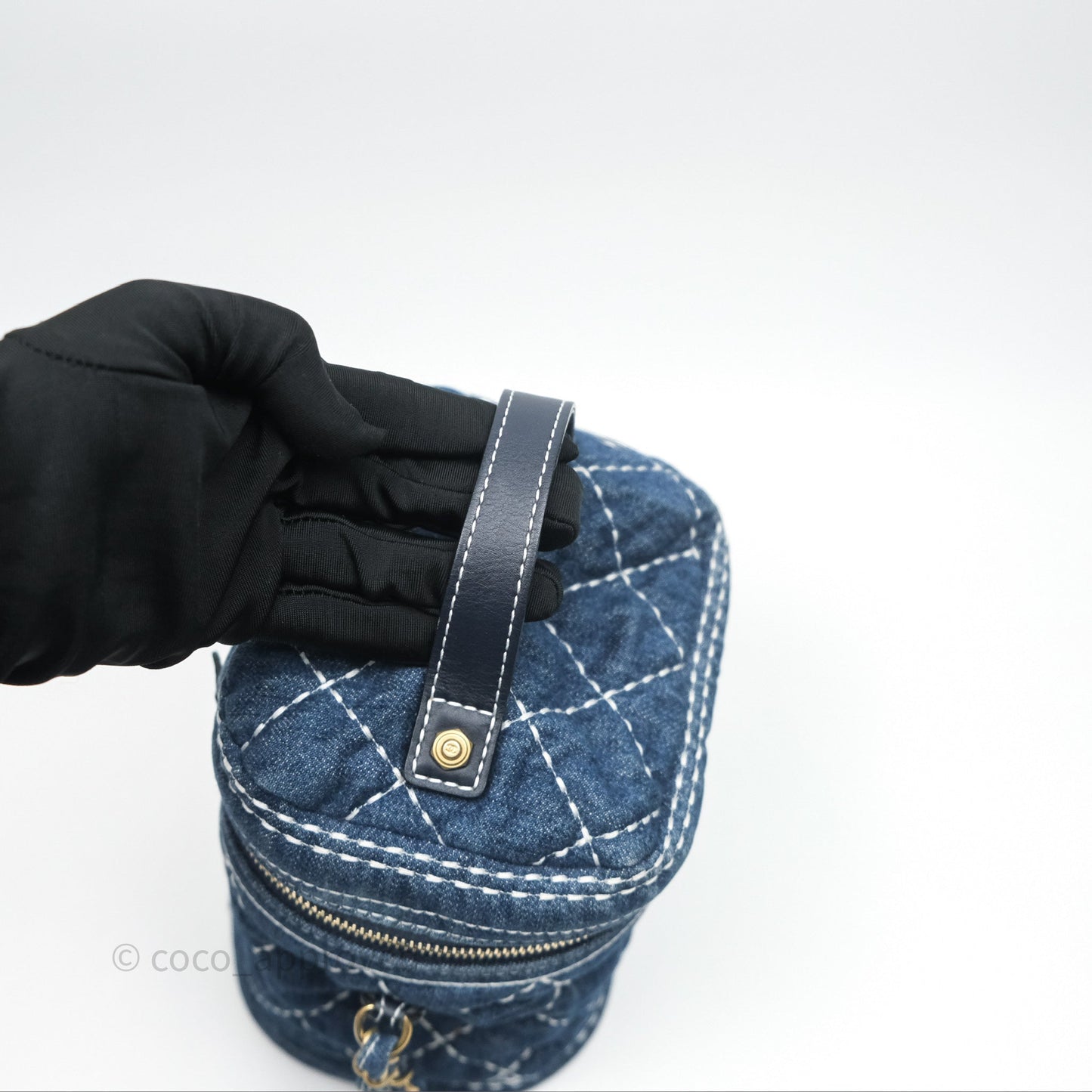 Chanel Quilted Trip Vanity Denim Aged Gold Hardware 20C