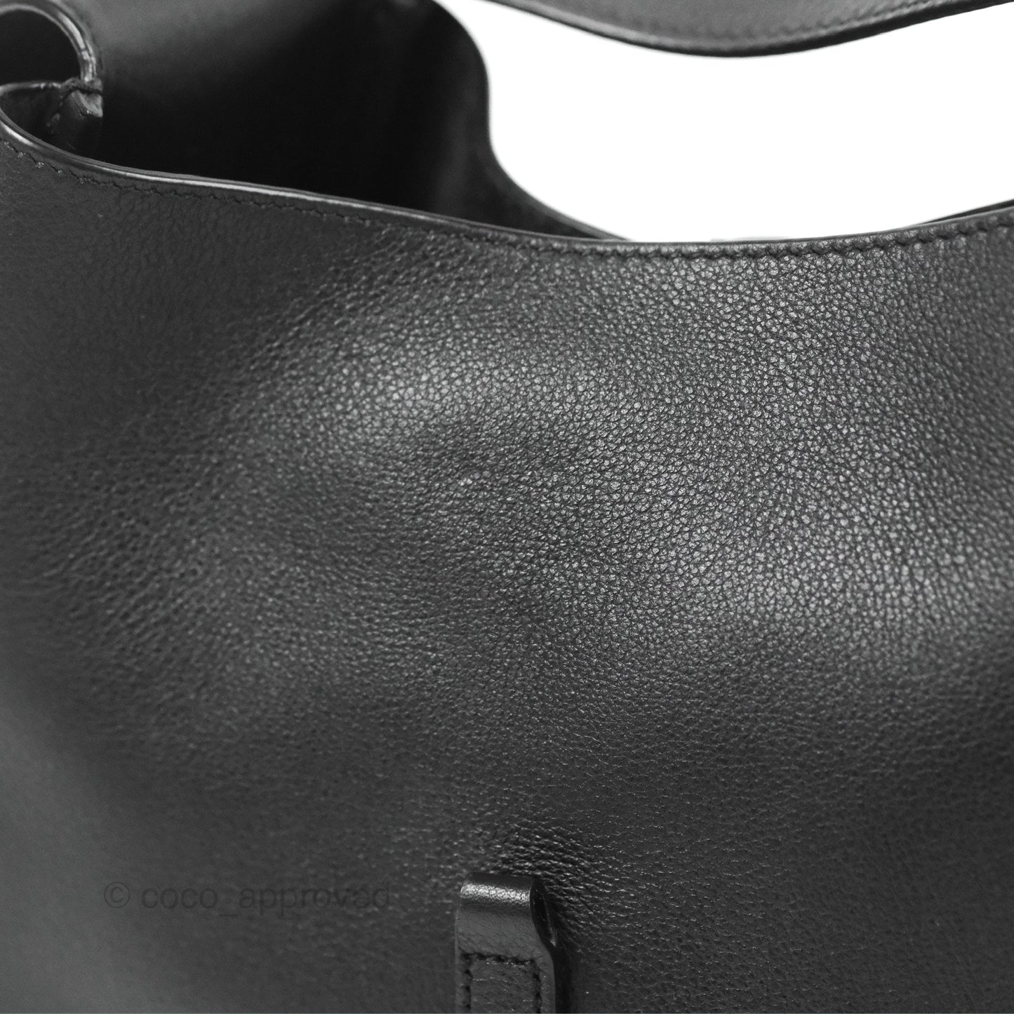 Saint Laurent Small ‘Le 5 a 7’ Hobo Bag Black Grained Leather