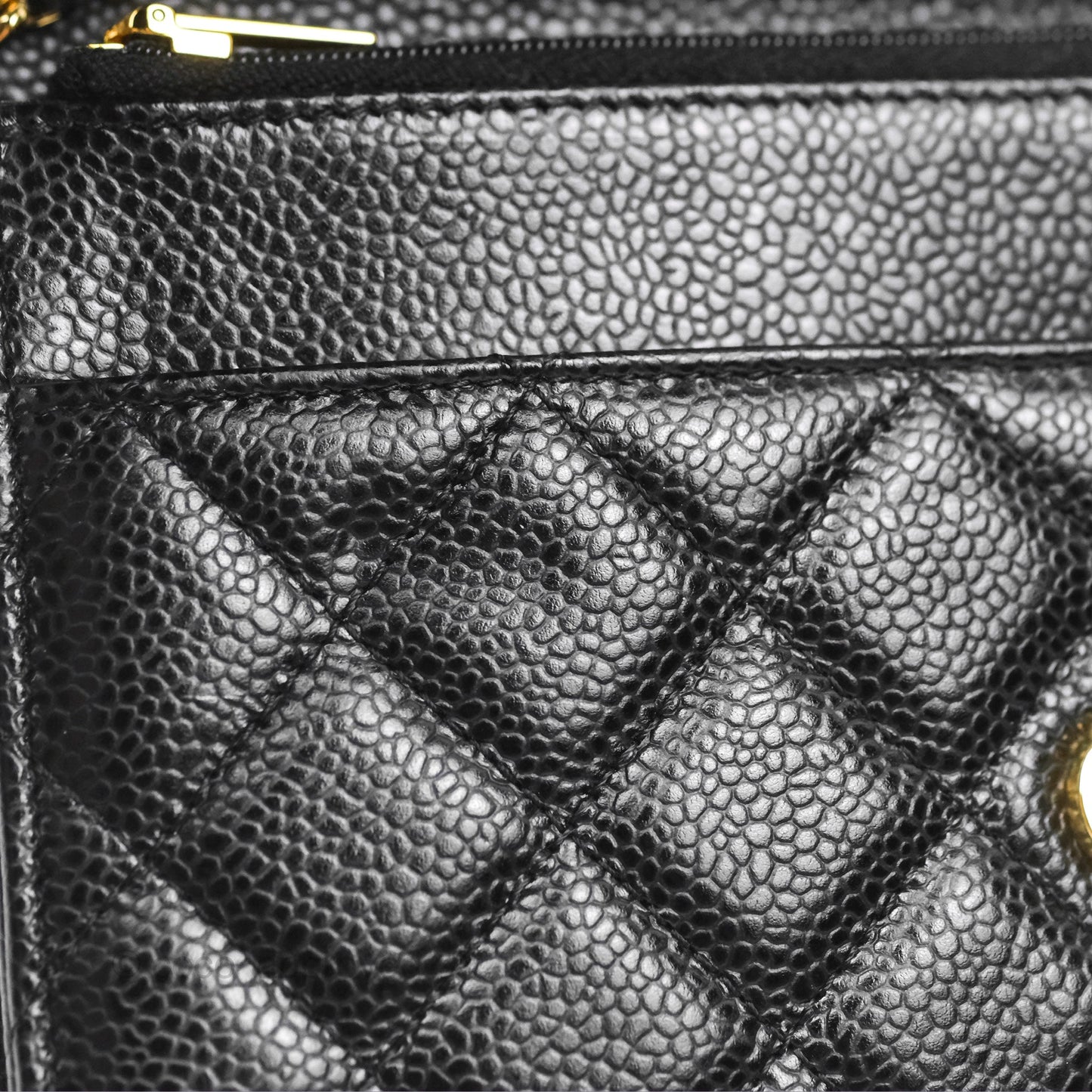 Chanel Classic Wallet On Chain WOC Quilted Black Caviar Gold Hardware