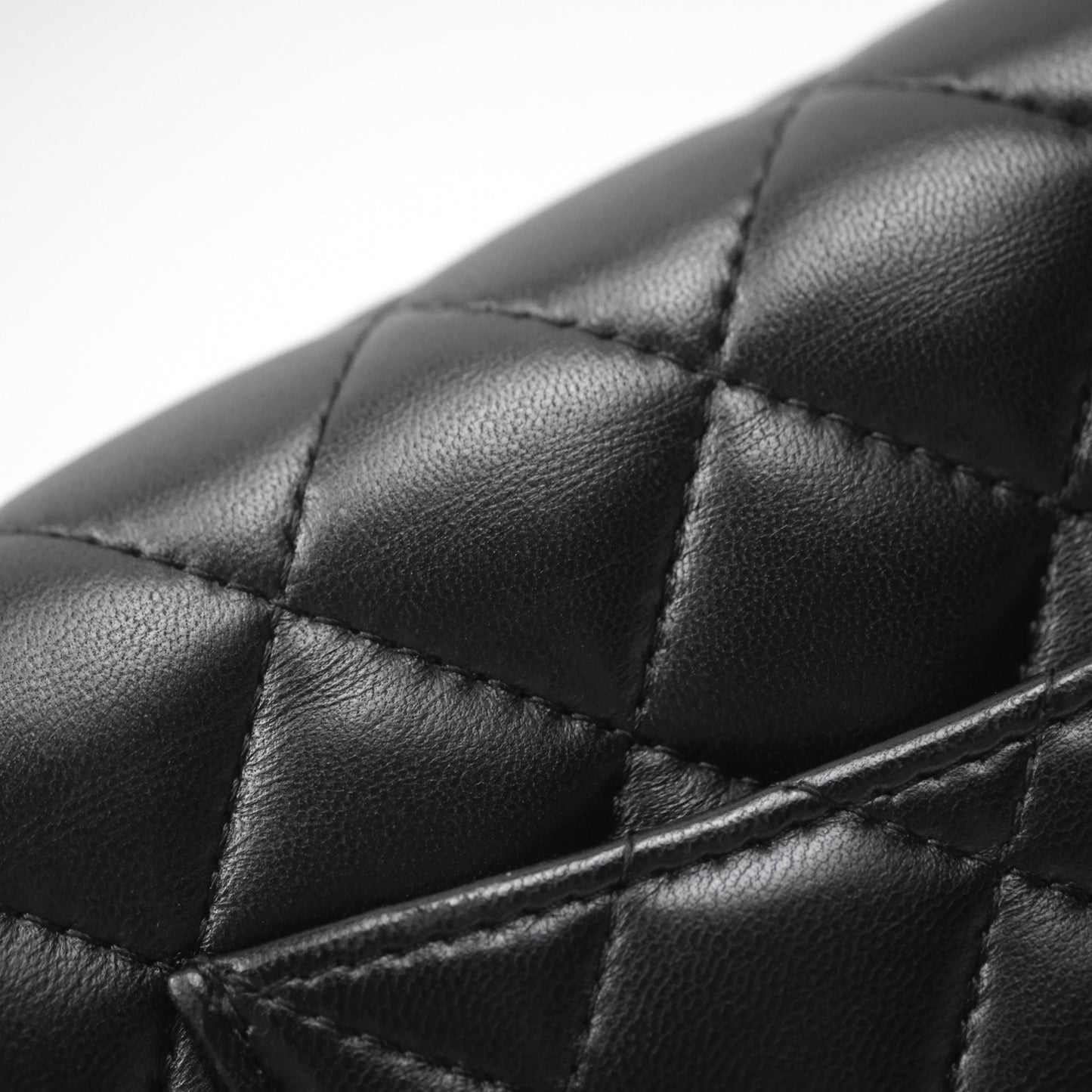 Chanel Quilted Pearl Crush Wallet on Chain WOC Black Lambskin Aged Gold Hardware