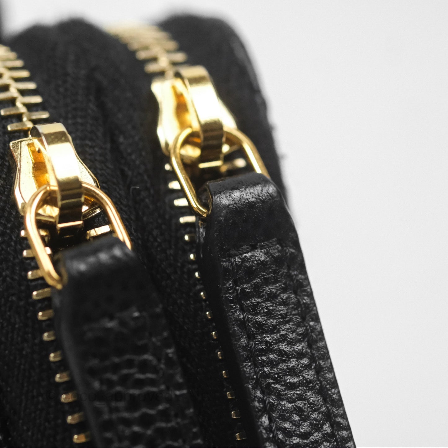 Chanel Miss Coco Quilted Zip Card Holder on Chain Black Caviar Gold Hardware
