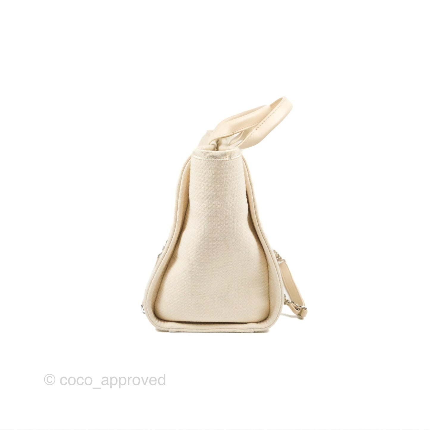 Chanel New Small Deauville Cream Ivory Canvas