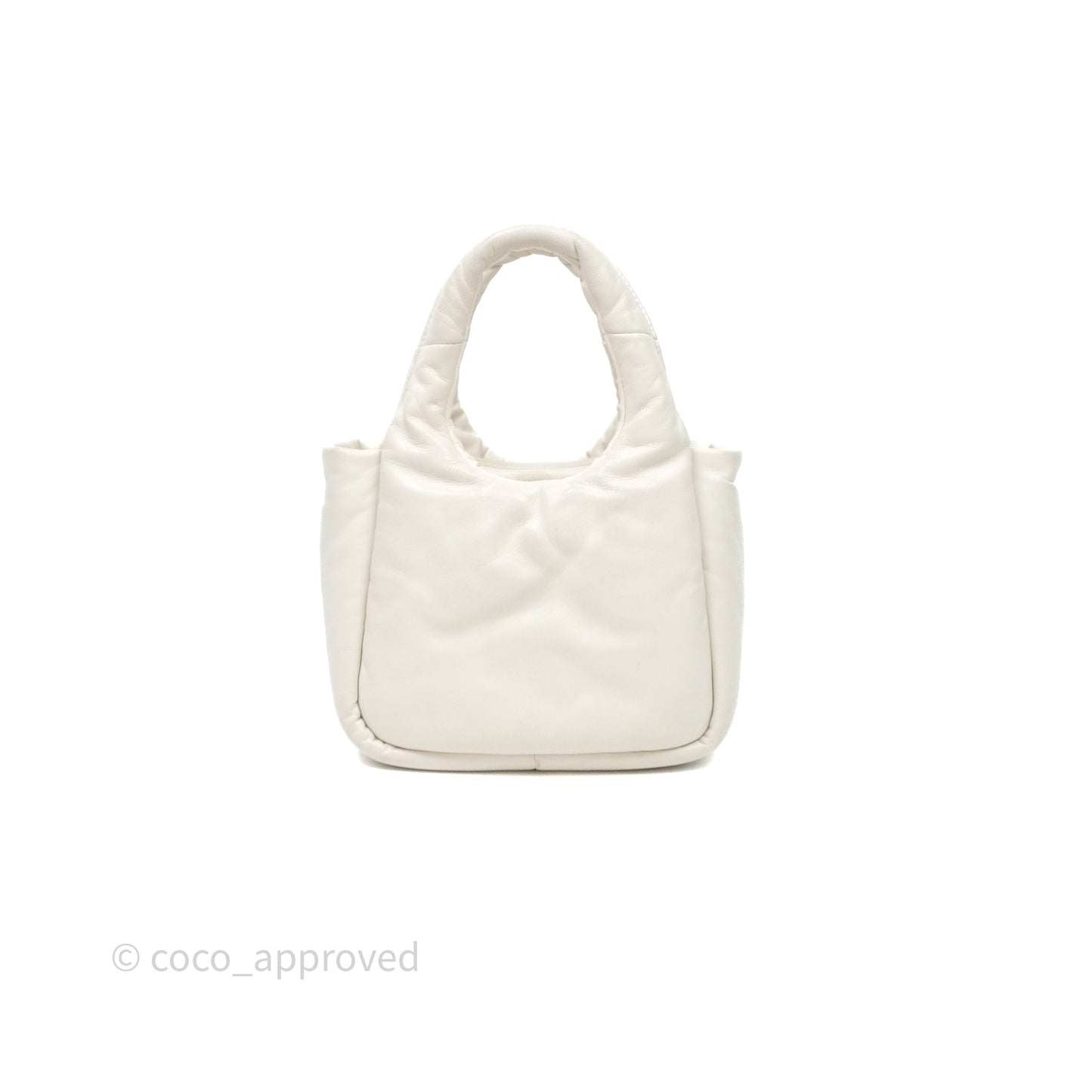 Prada Soft Tote Bag Ivory Silver Hardware